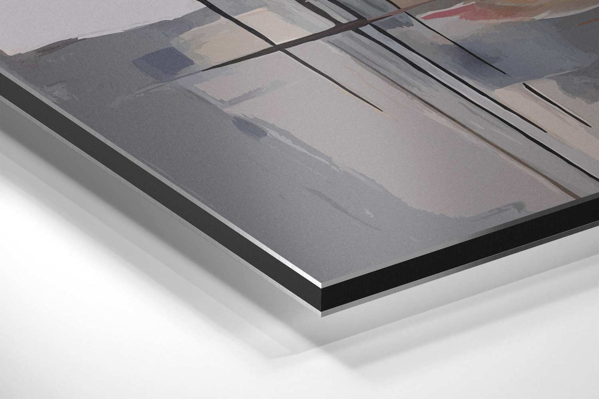 Abstracte Geometrie in Kleuren – canvas kunstwerk als wanddecoratie