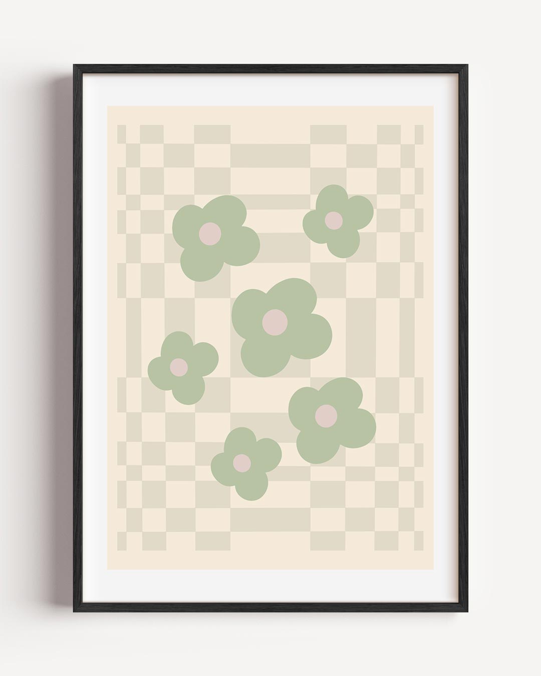 Bloemen en Ruiten – moderne portret poster als wanddecoratie