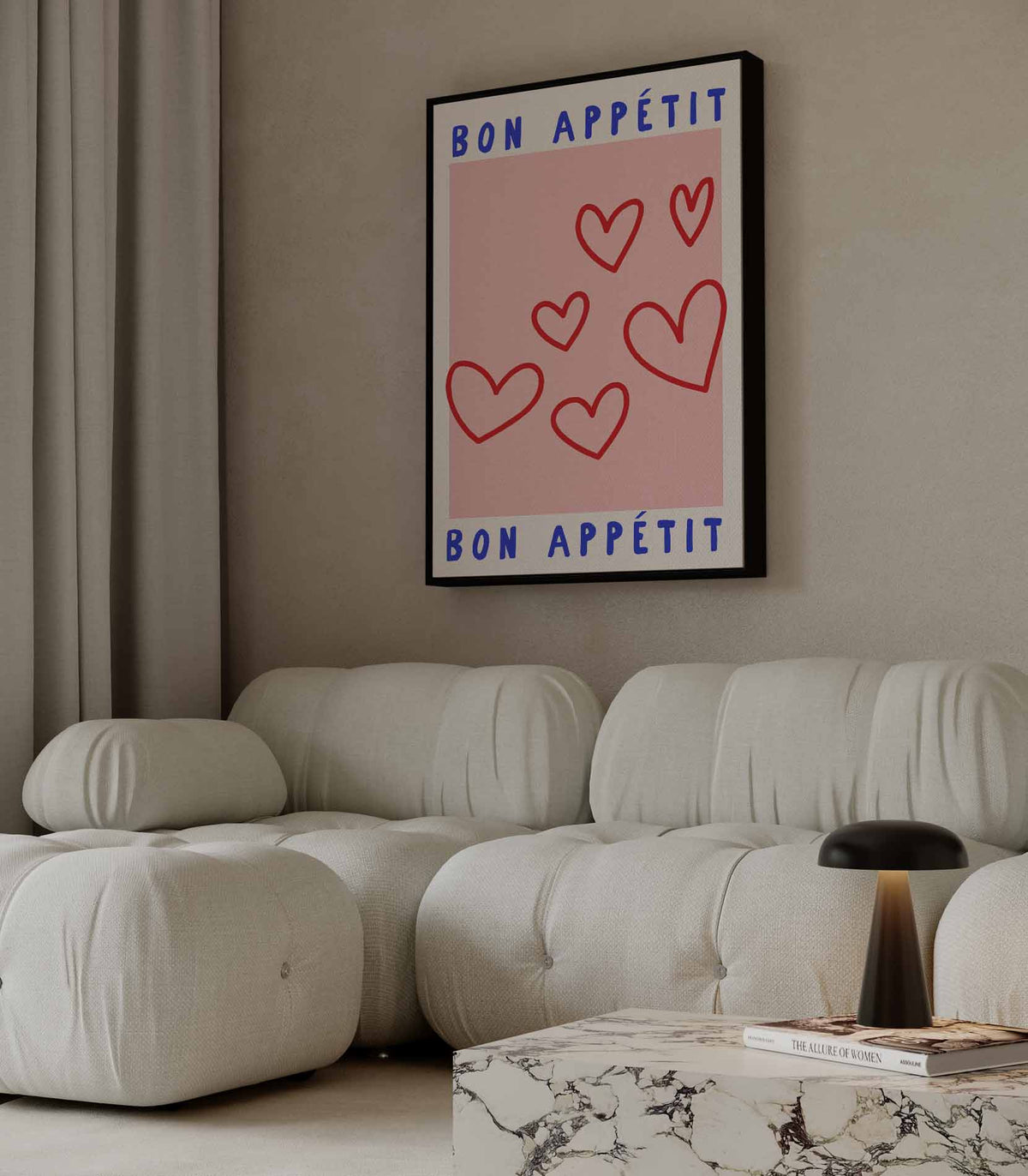 Bon Appétit Harten – canvas wanddecoratie in portret formaat