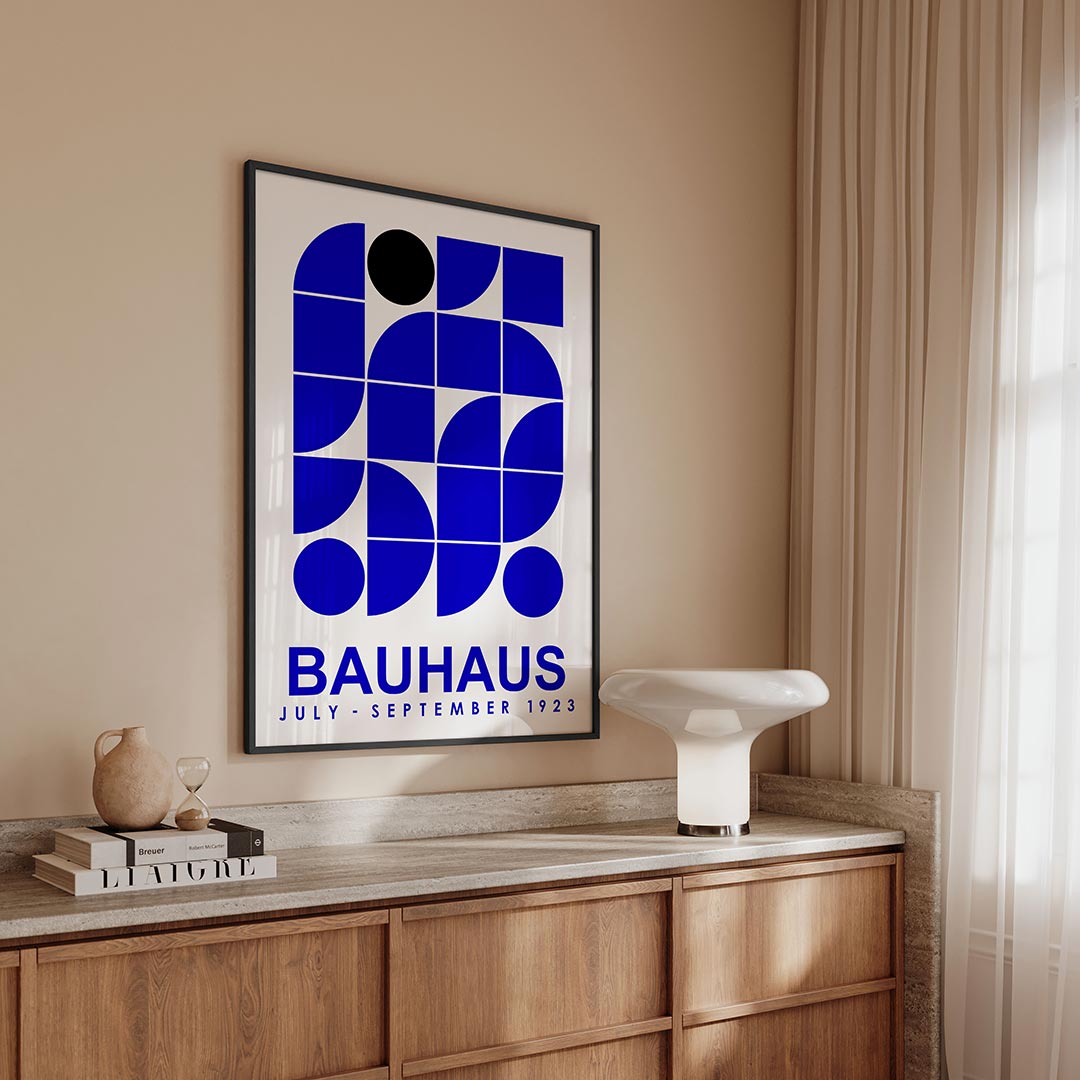 Vormen en vlakken – geometrische Bauhaus poster in staand formaat