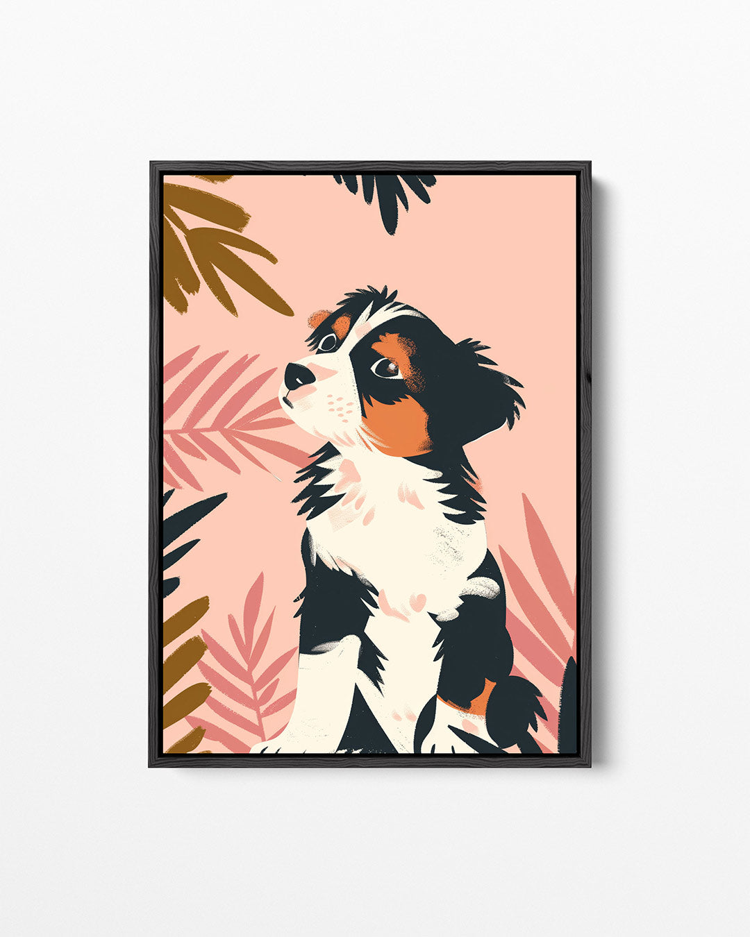 Speelse hond illustratie – staand wanddecoratie kunstwerk