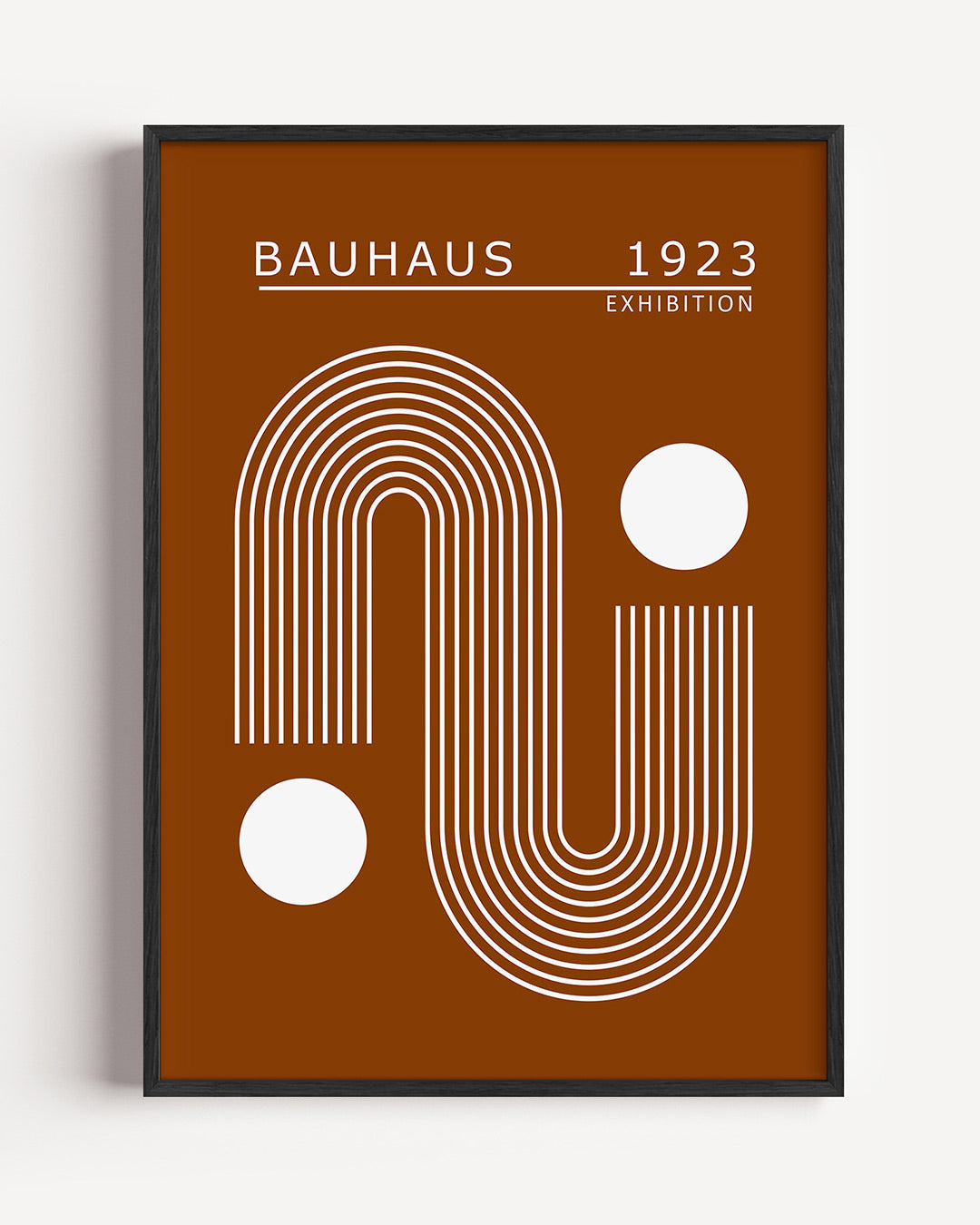Lijnen en cirkel – staande Bauhaus poster als wanddecoratie
