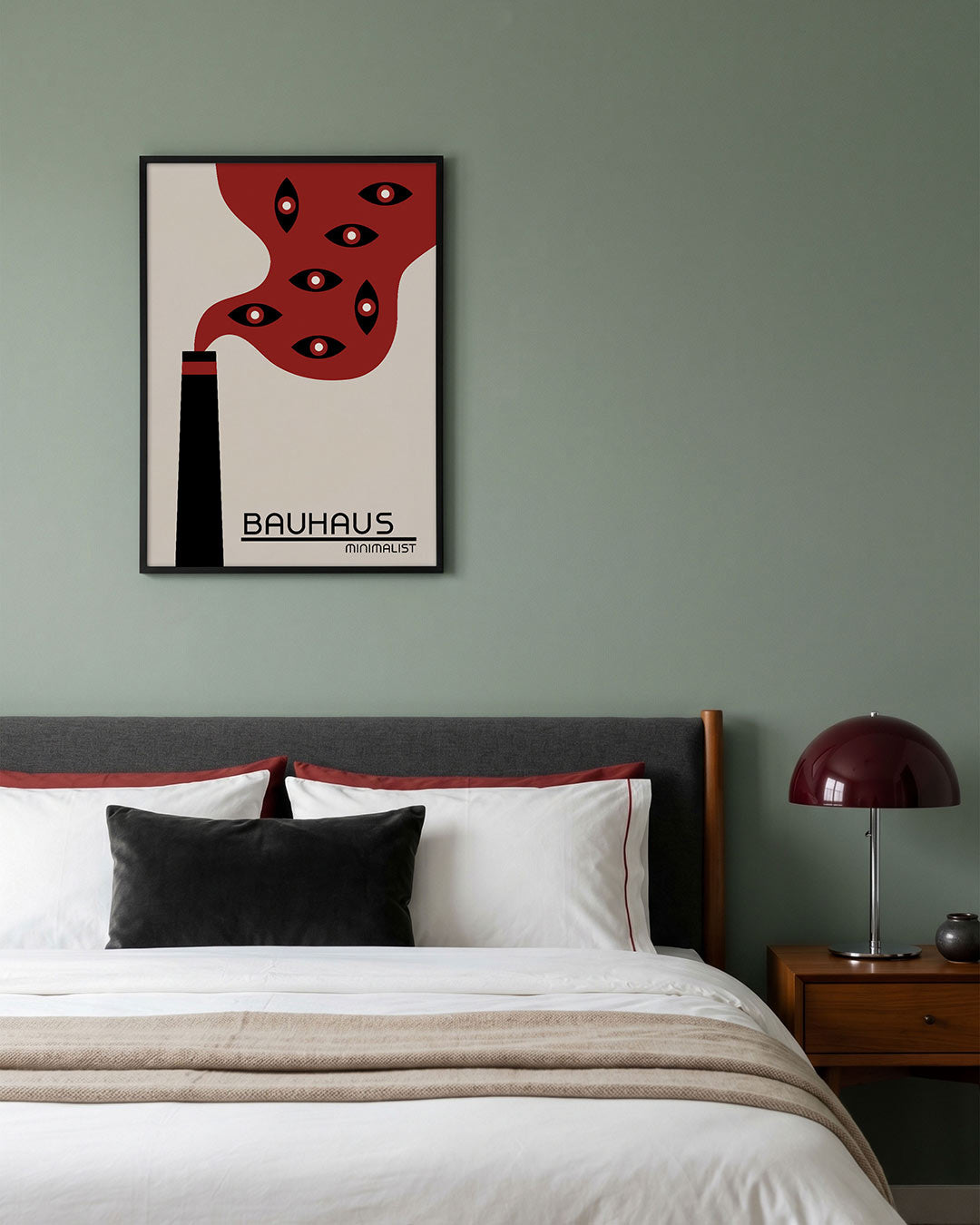 Vorm en rook – geometrische poster in Bauhaus-stijl van WallArtistic