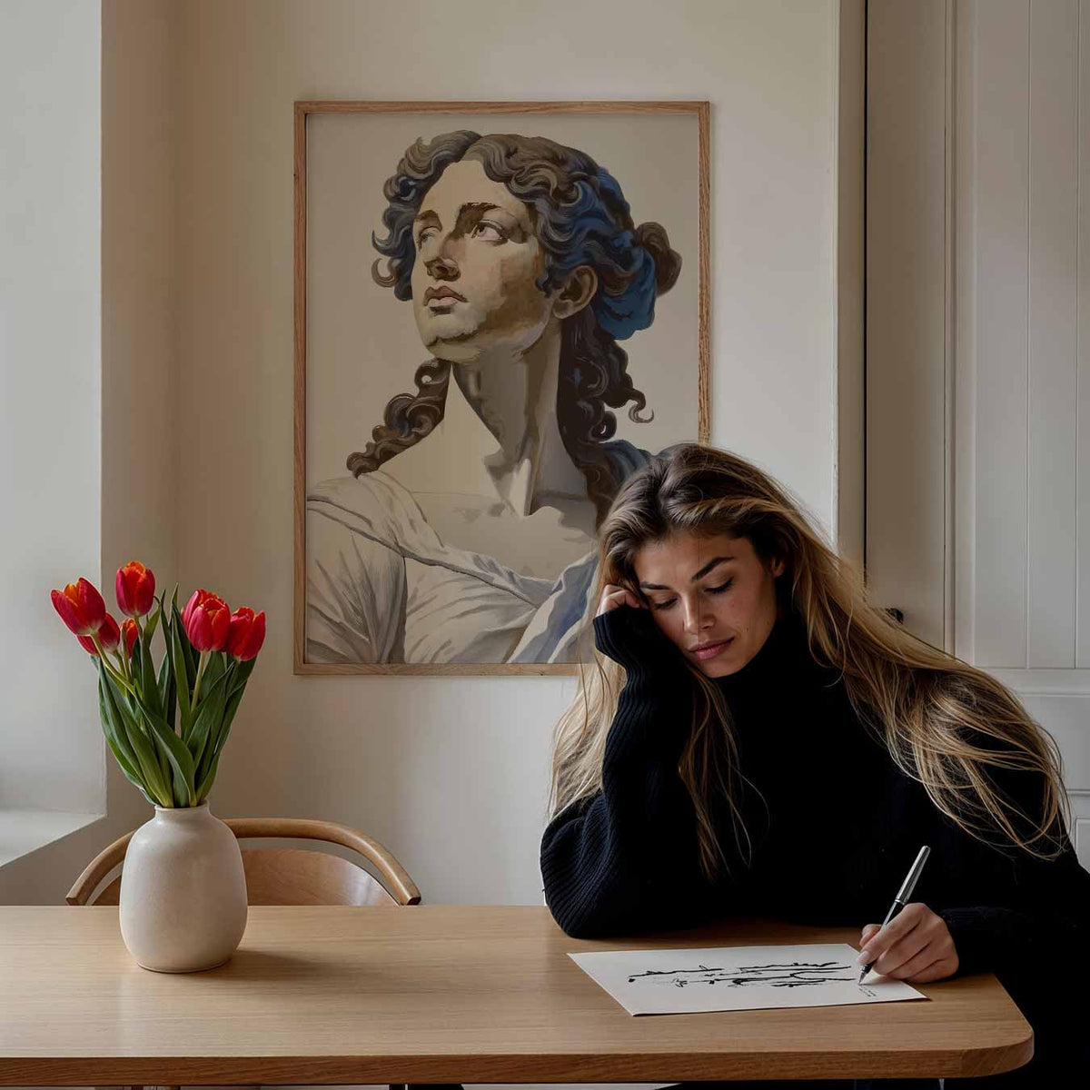 Klassieke Elegantie Portret – Popart poster als moderne urban wanddecoratie