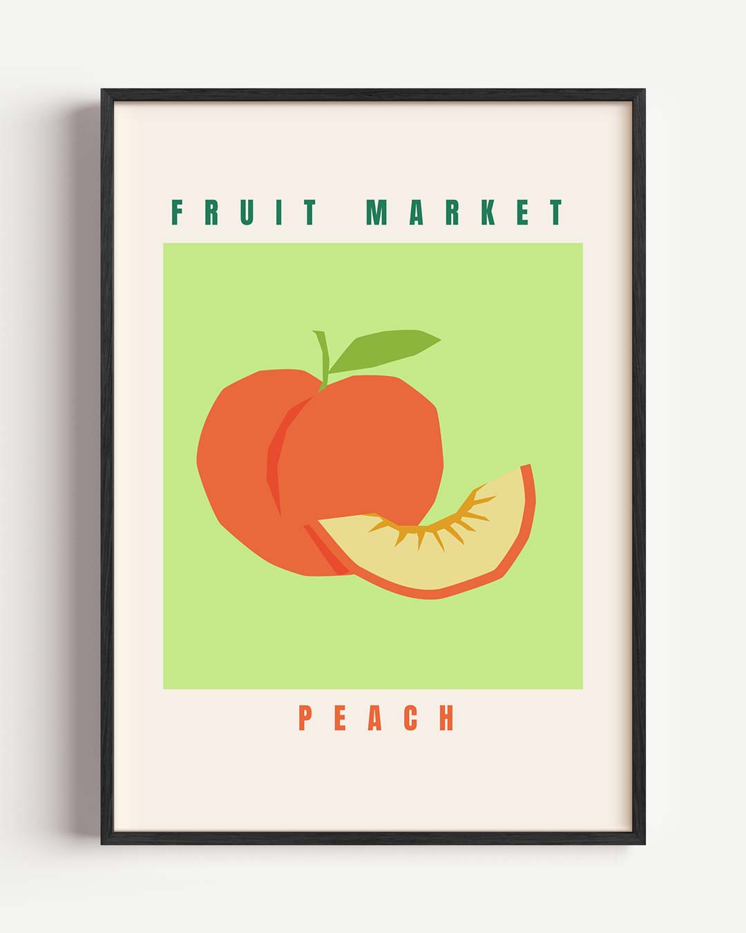 Fruit Market Perzik – keuken portret poster als wanddecoratie