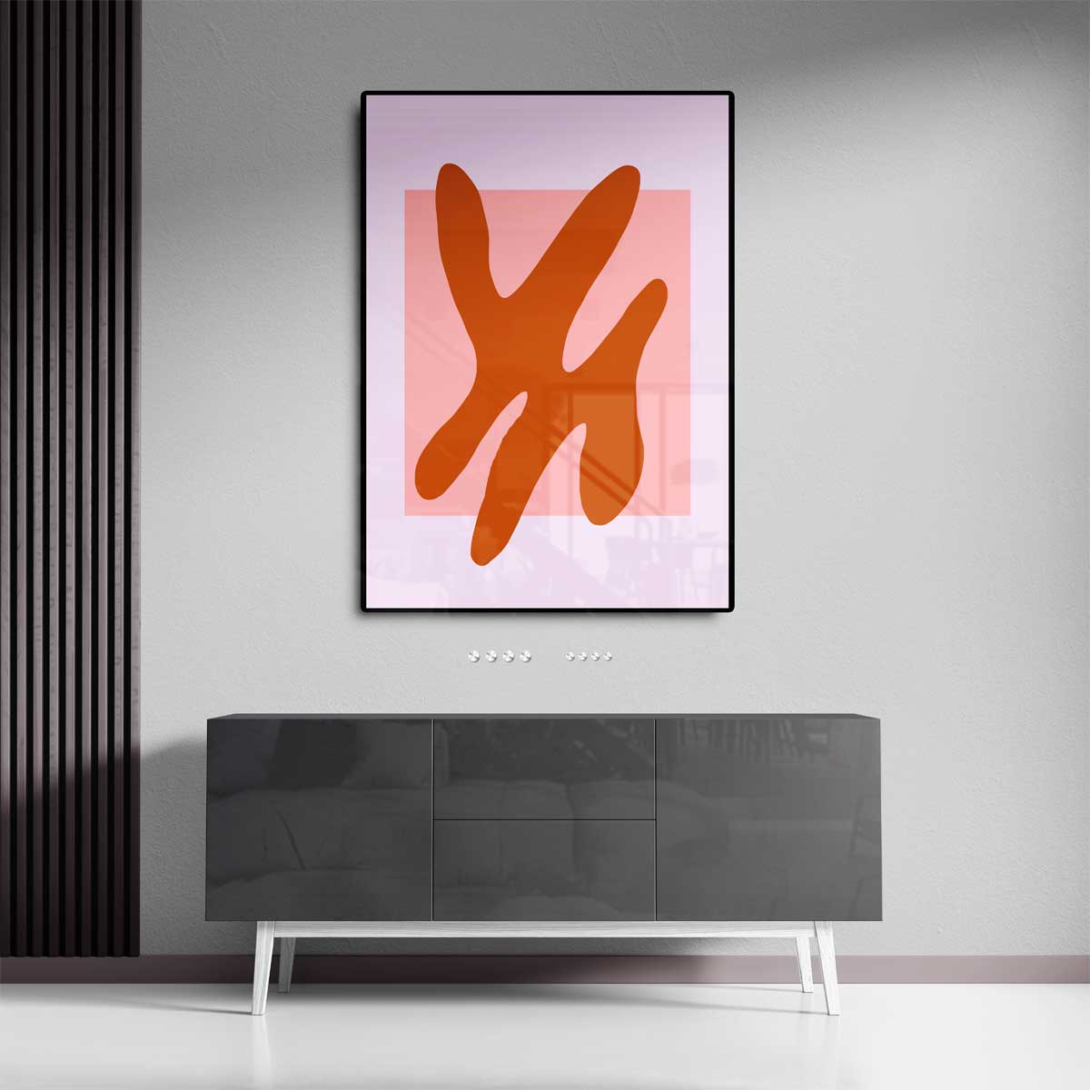Abstracte Terracotta Vormen – canvas wanddecoratie in portret formaat