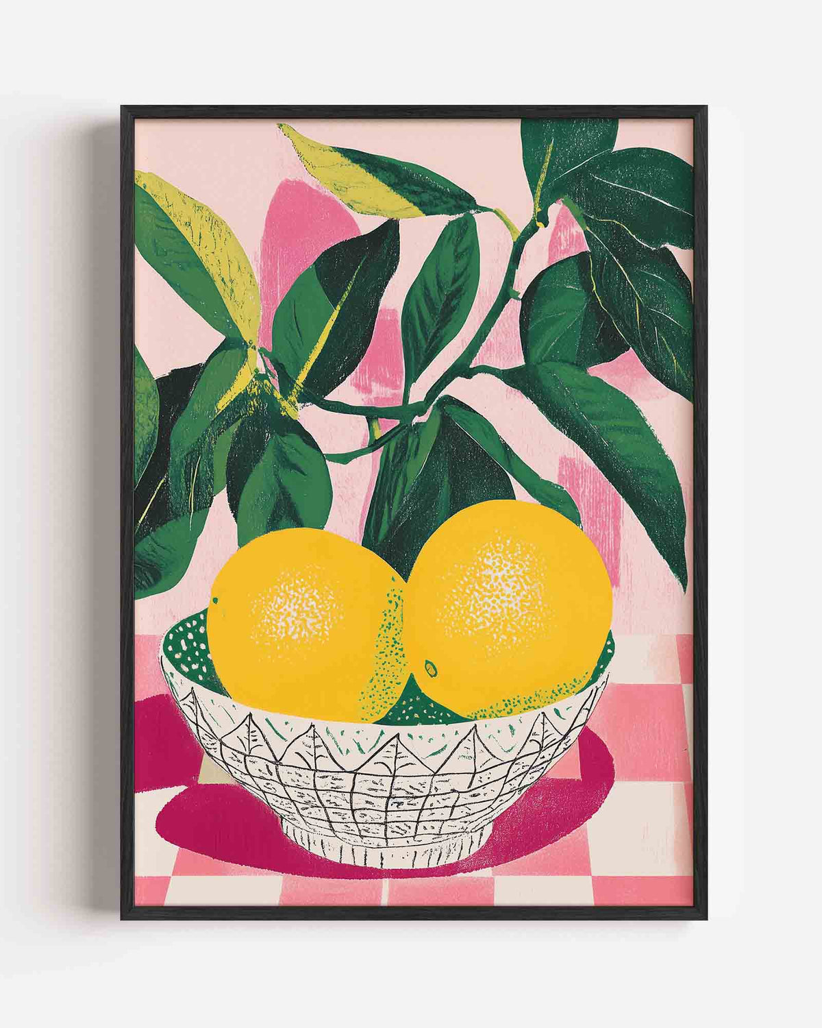 Citroenen in schaal – moderne portret poster als wanddecoratie
