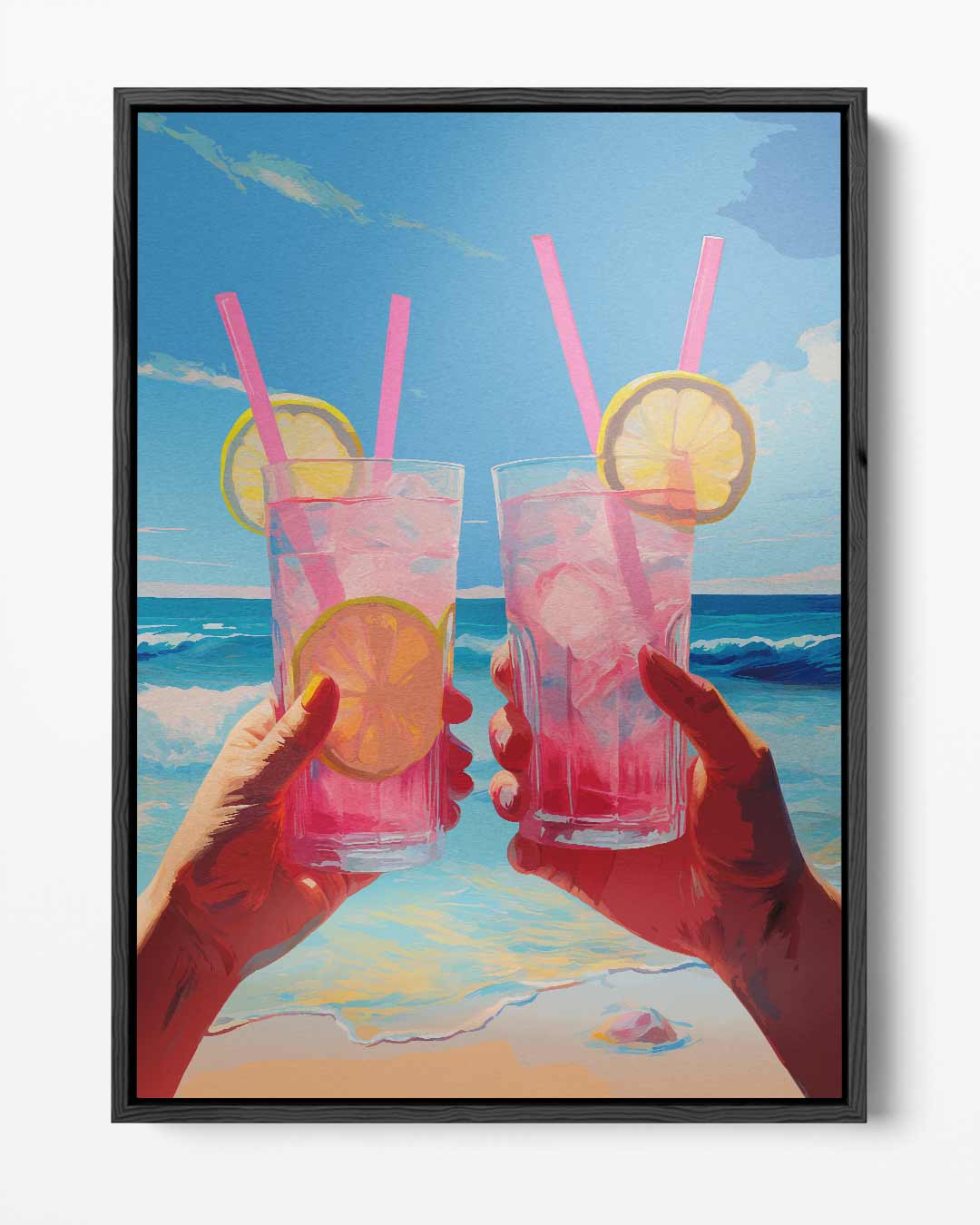 Zomerse Toast bij Zee – portret kunstwerk als wanddecoratie