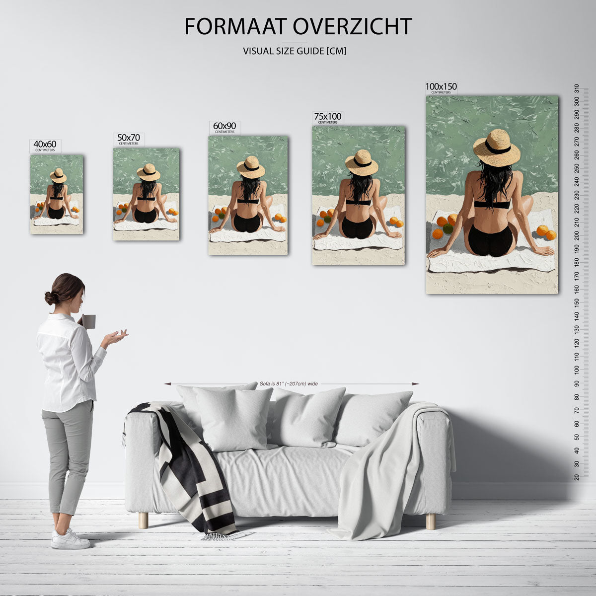 Zomers strandtafereel – staand wanddecoratie kunstwerk