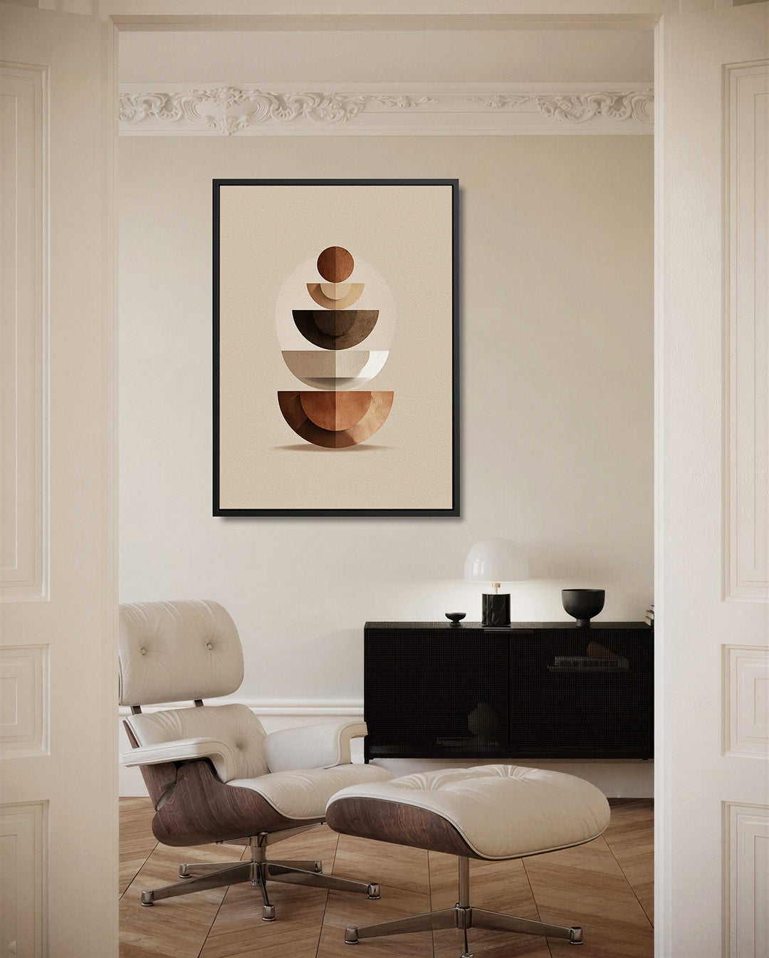 Geometrische vormen – moderne staande wandkunst