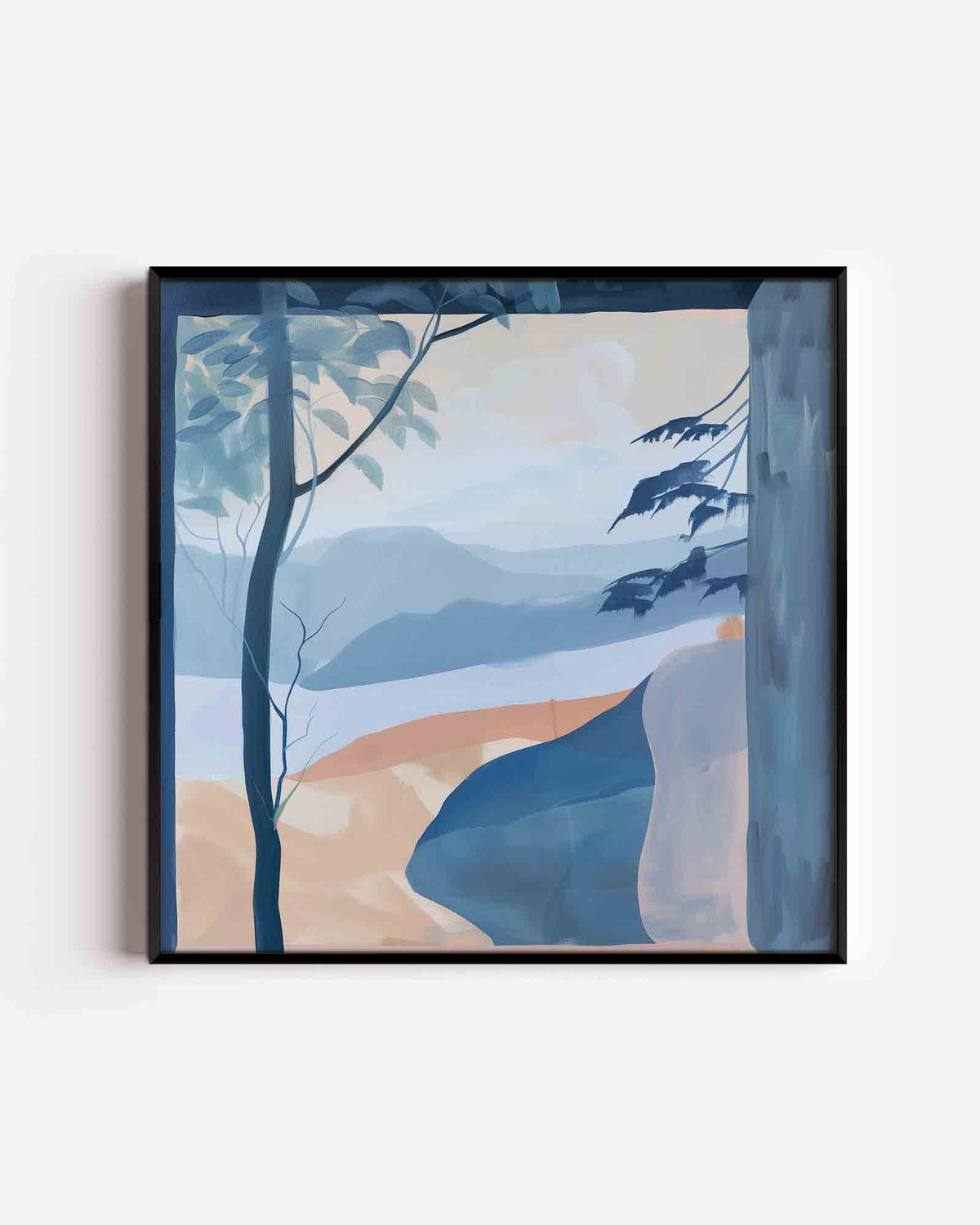 Landschap met bomen – design vierkante poster als wanddecoratie