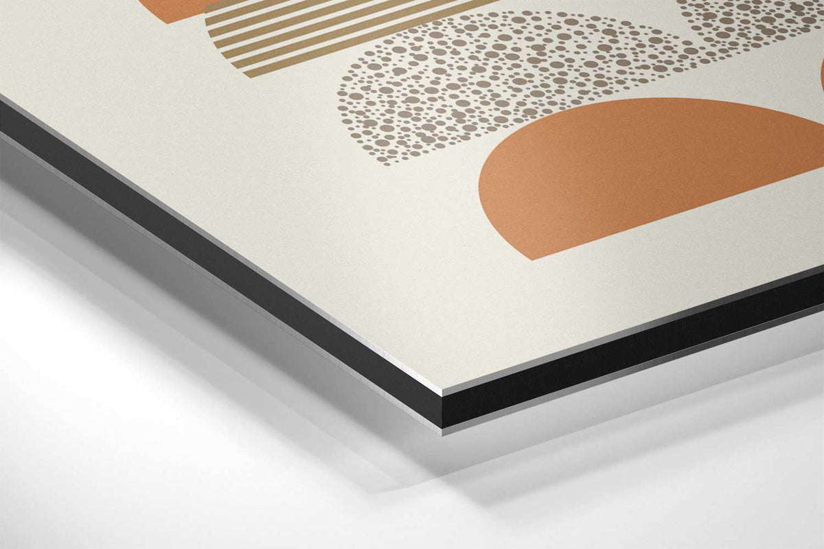 Retro Half Cirkel Patroon – plexiglas wanddecoratie in portret formaat
