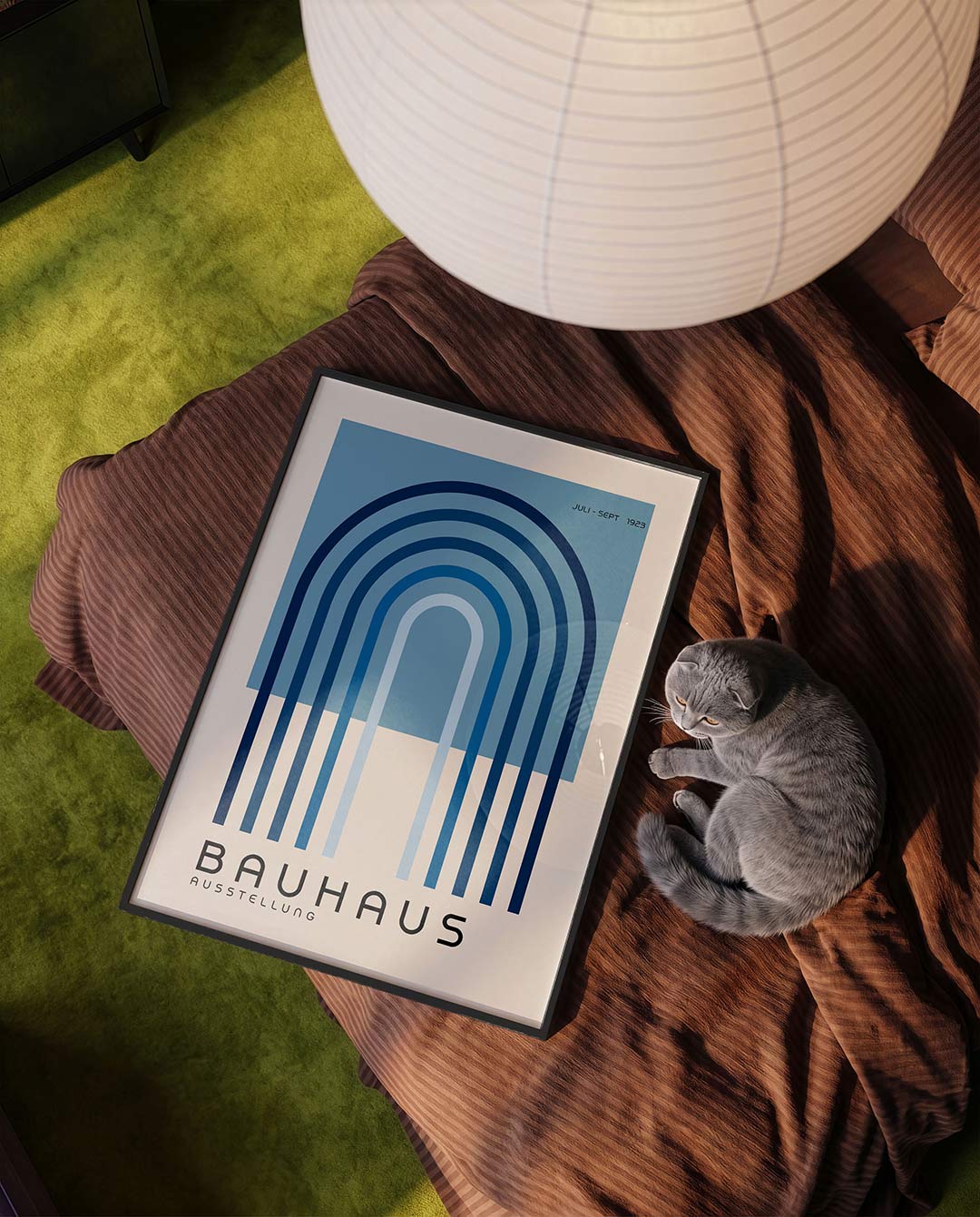 Lijnen en bogen – moderne Bauhaus wandkunst als poster