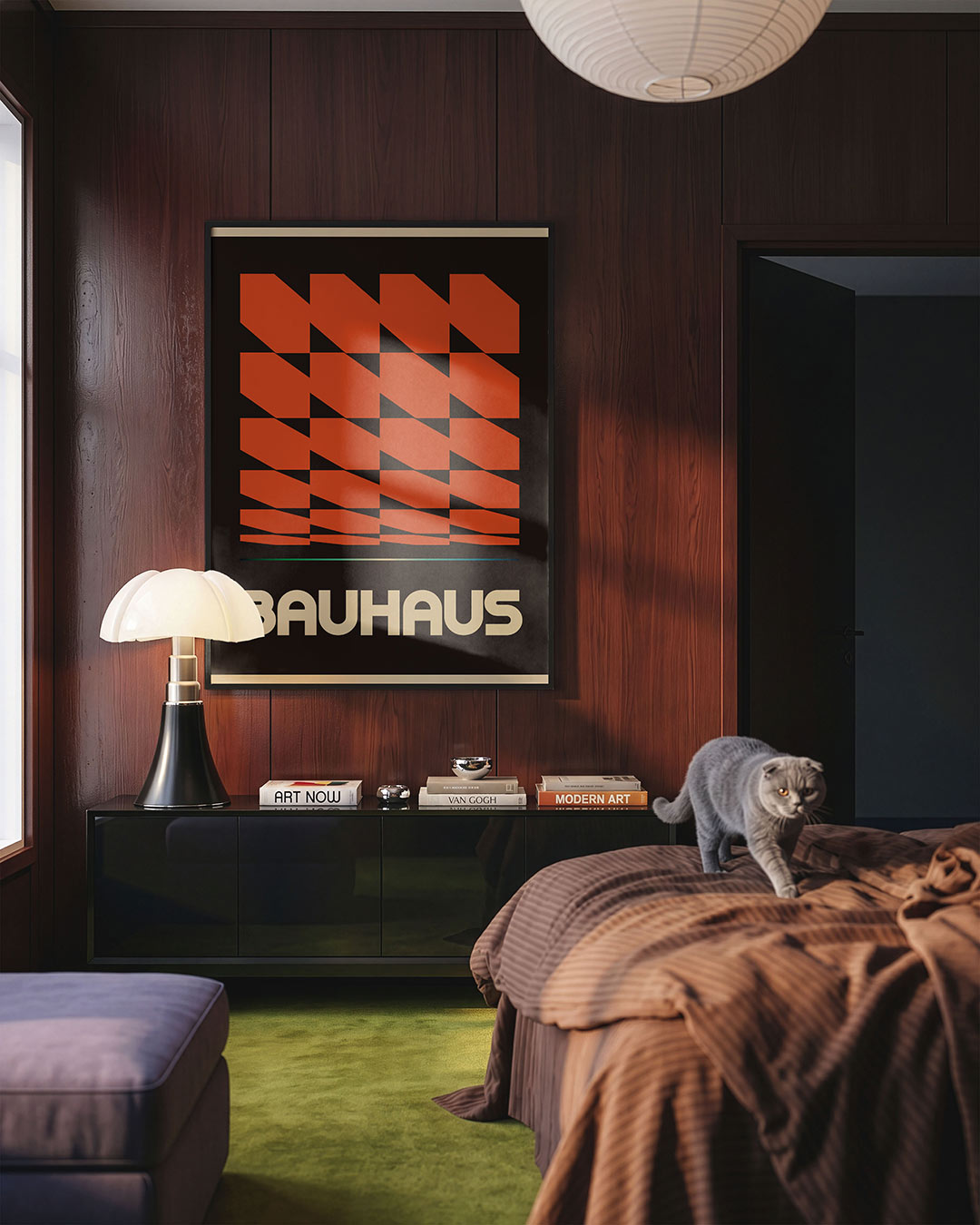 Vormritme en kleurvlakken – geometrische Bauhaus poster in staand formaat