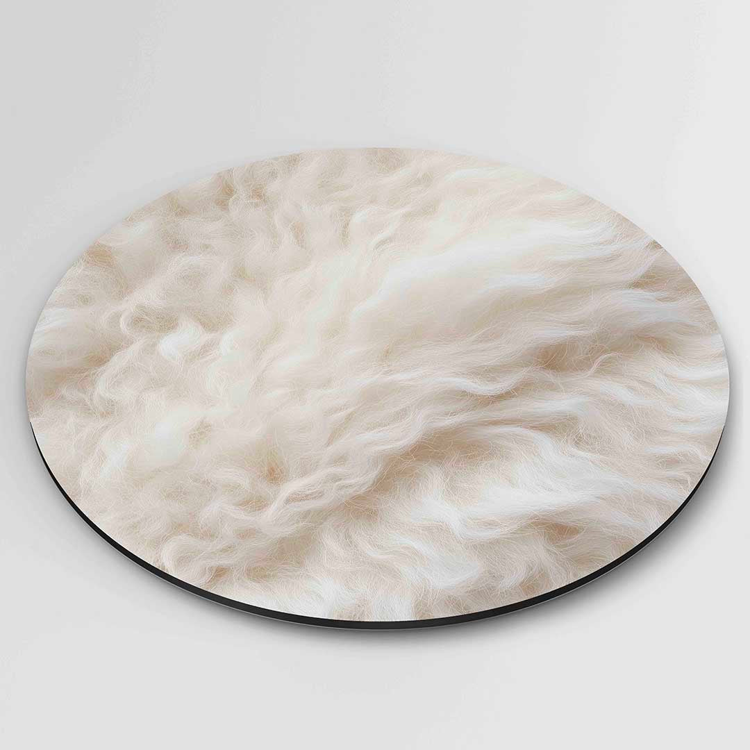 Zachte wolstructuur – ronde safari wanddecoratie van WallArtistic