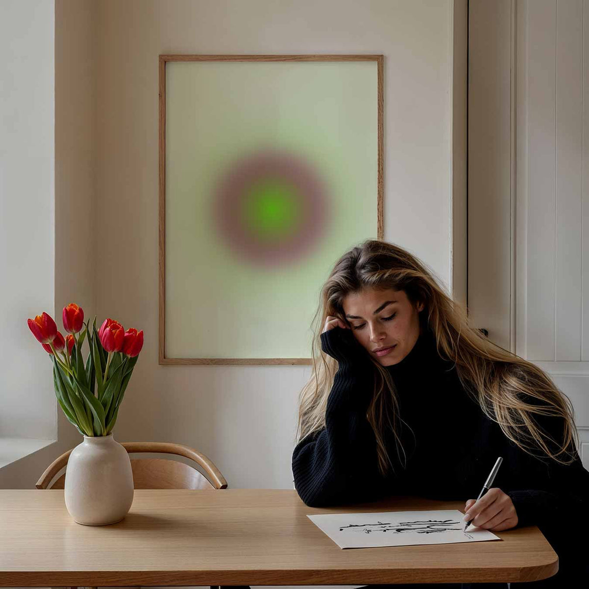 Stralende Aura Mandala – mindful portret poster, afbeelding 7