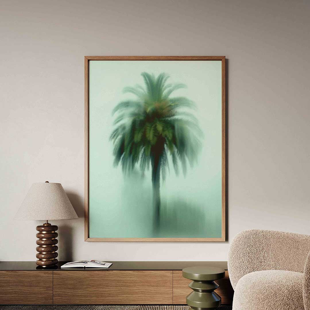 Vervagende palmboom – tropische jungle poster in staand formaat