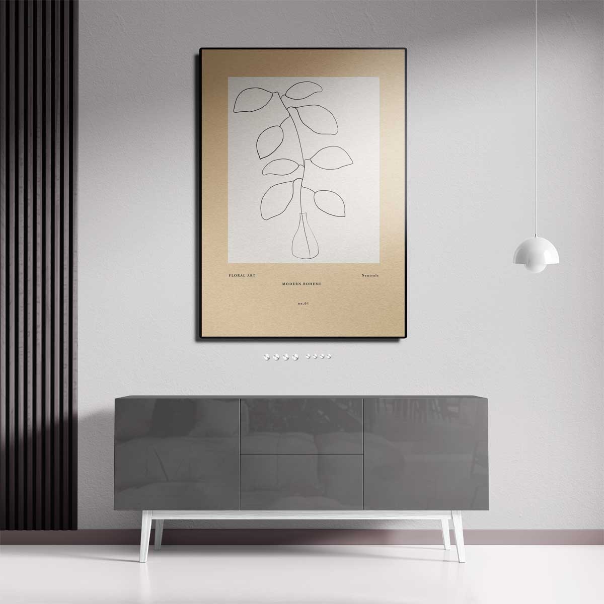 Moderne Boho Bloemen – canvas kunstwerk als wanddecoratie