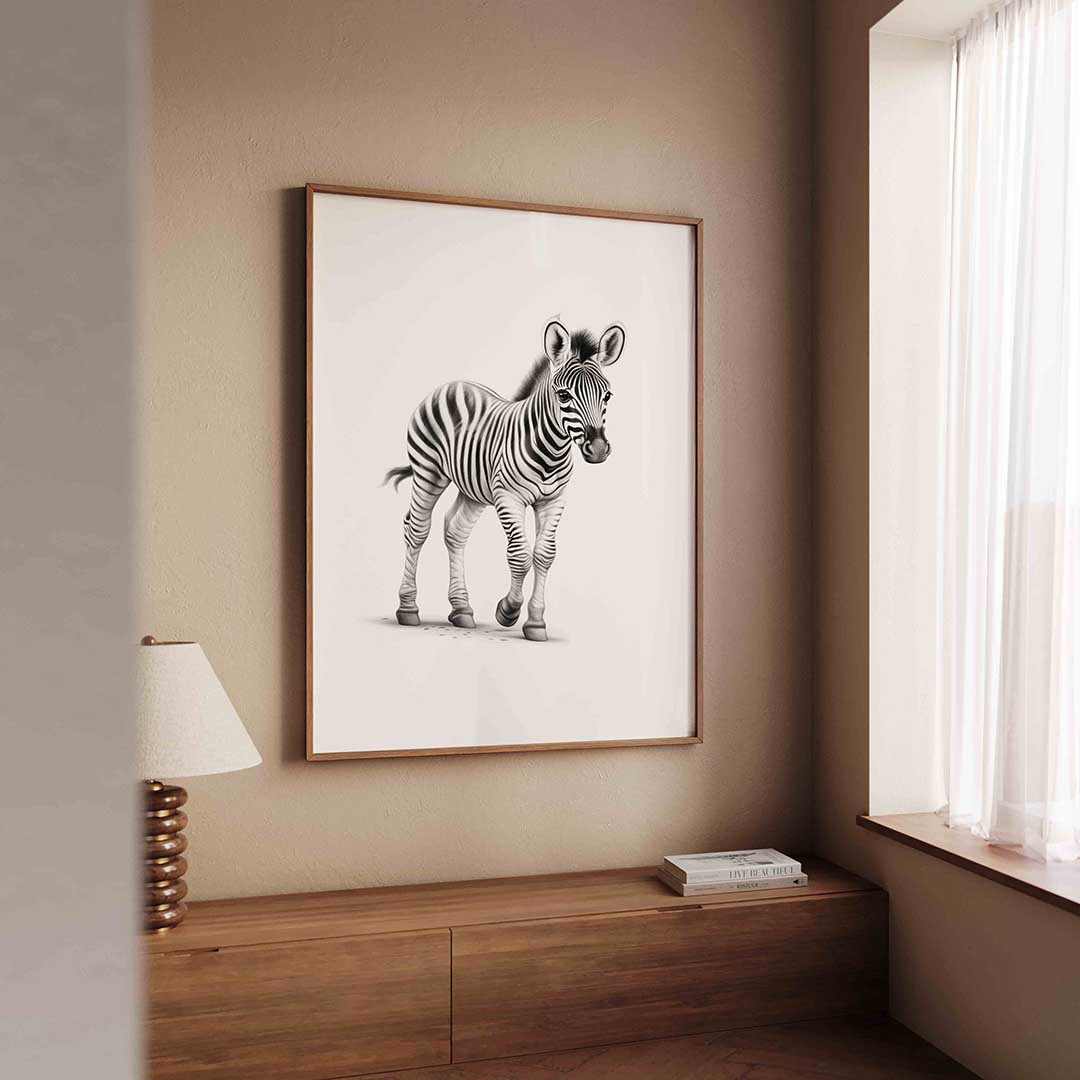 Zebra – dierenillustratie als portret poster