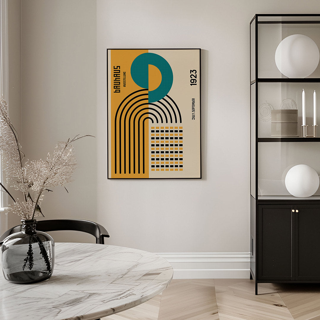 Lijnen en vlakken – geometrische Bauhaus poster in staand formaat