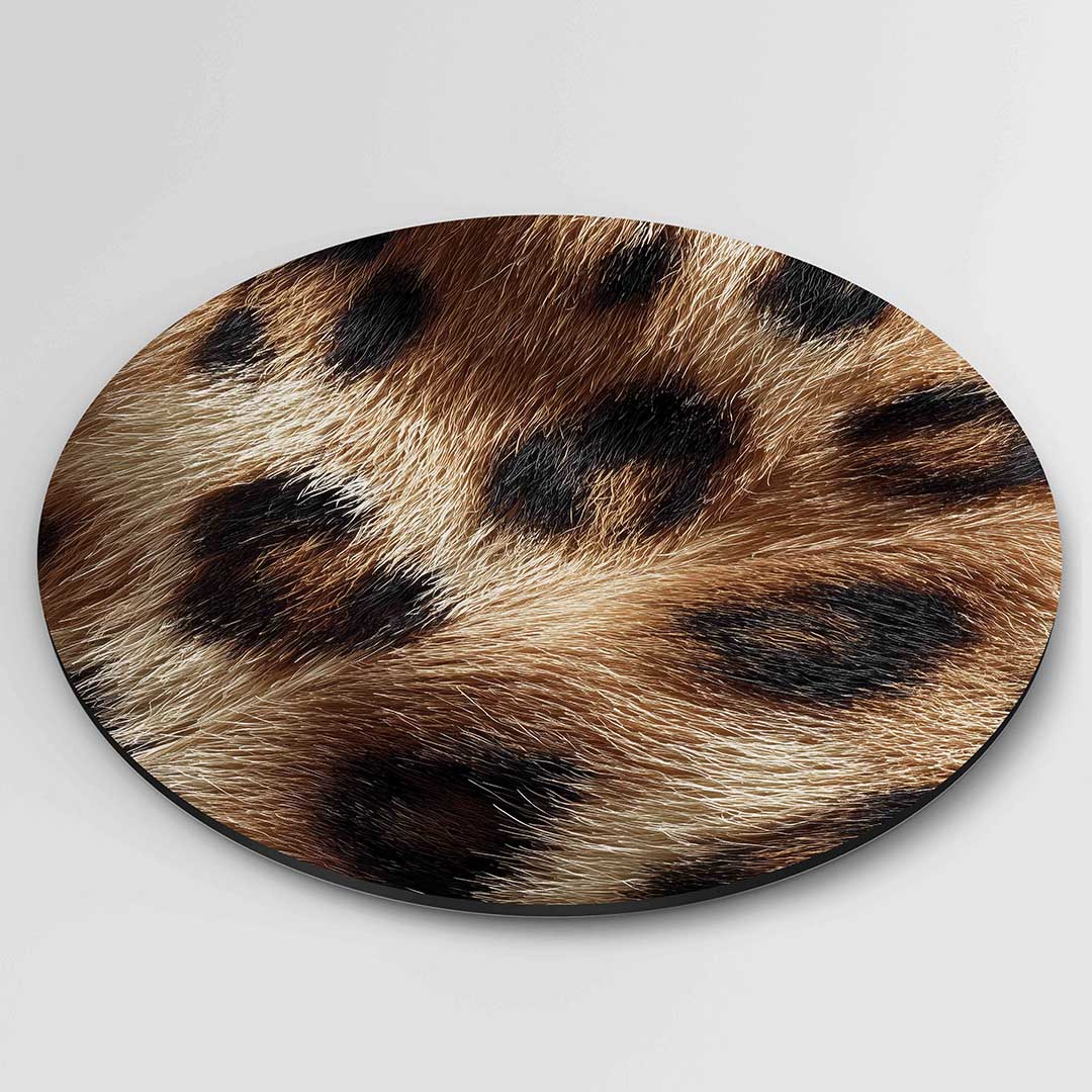 Luipaardprint – ronde safari wanddecoratie van WallArtistic