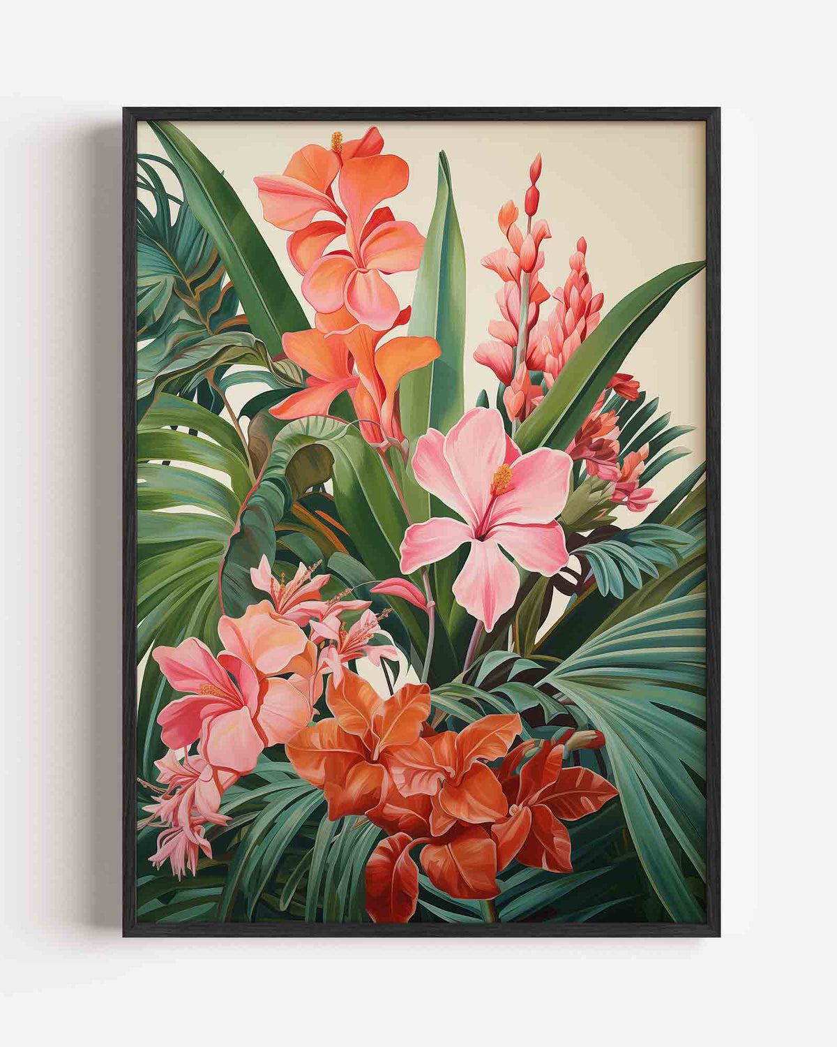 Bloemen en bladeren – jungle portret poster als wanddecoratie
