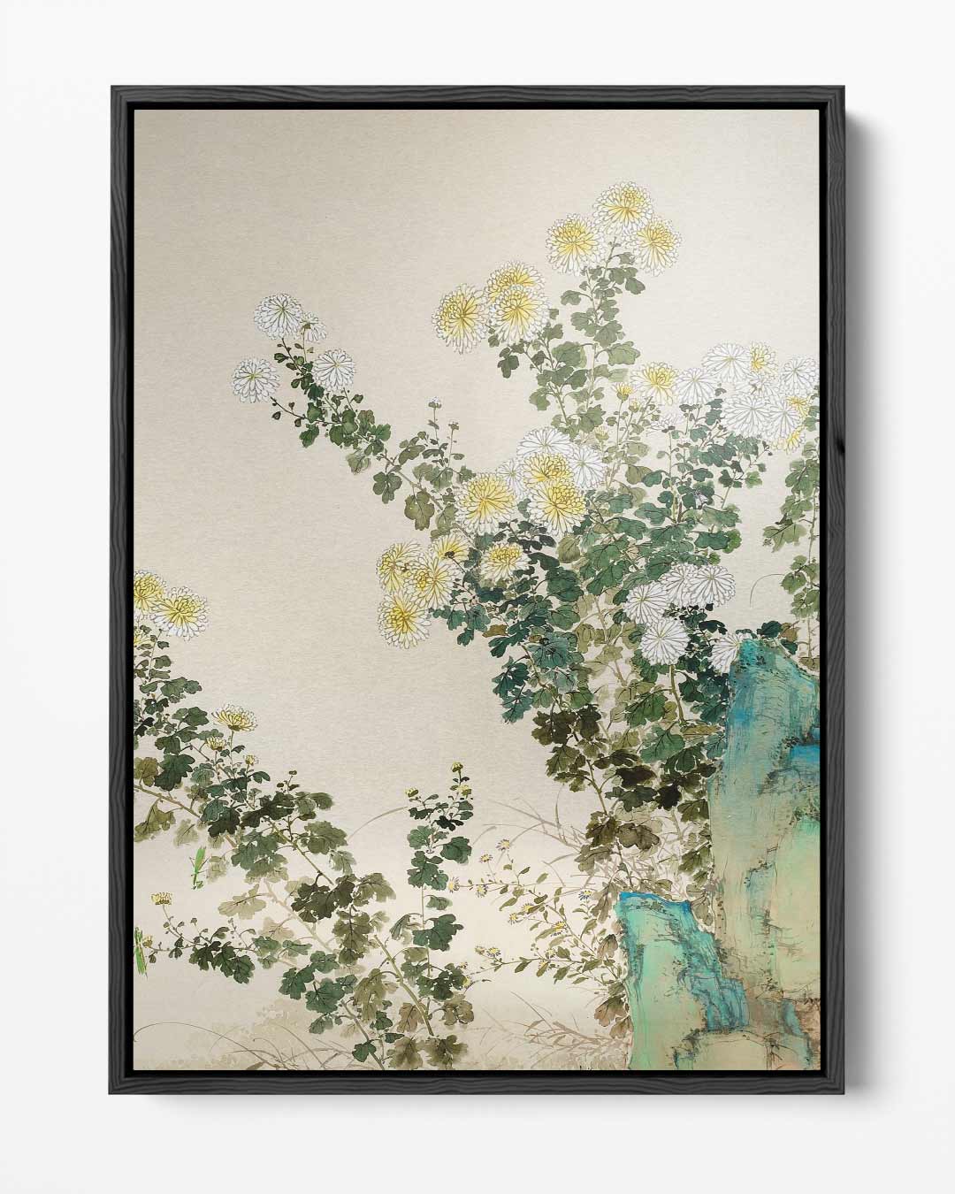 Bloeiende Chrysanten in de Zon – portret kunstwerk als wanddecoratie