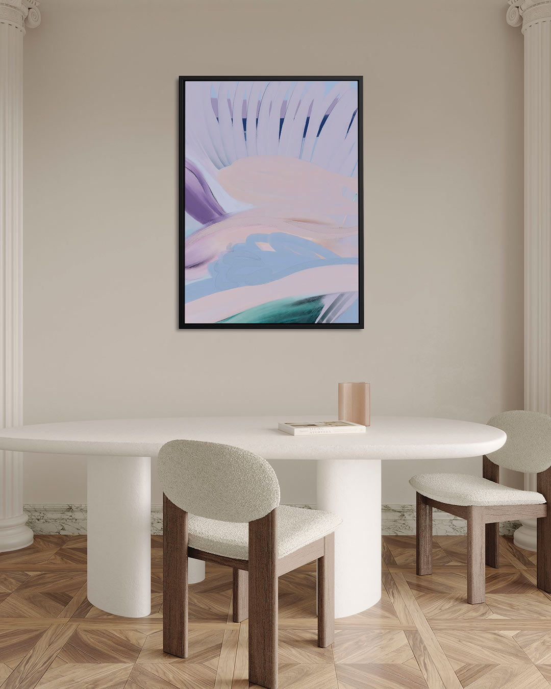 Vloeiende kleurencompositie – staand wanddecoratie kunstwerk