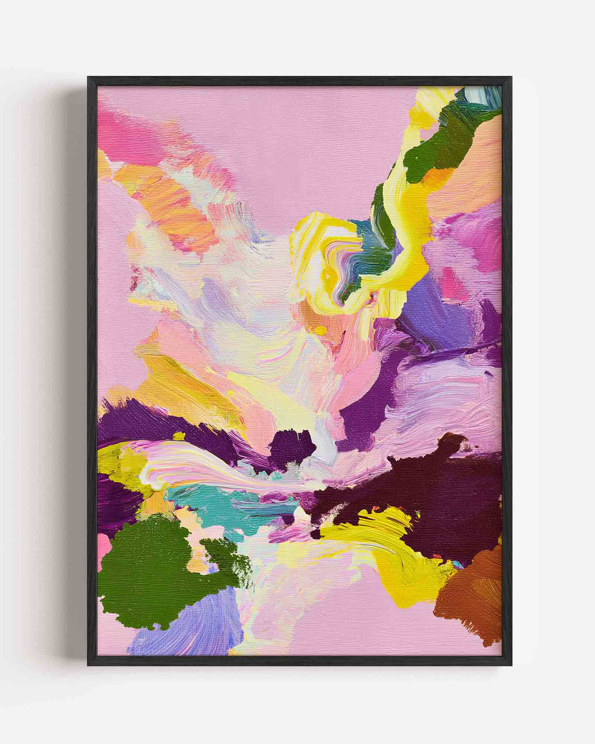 Abstracte kleurenexplosie – dromerige illustratie poster als wanddecoratie