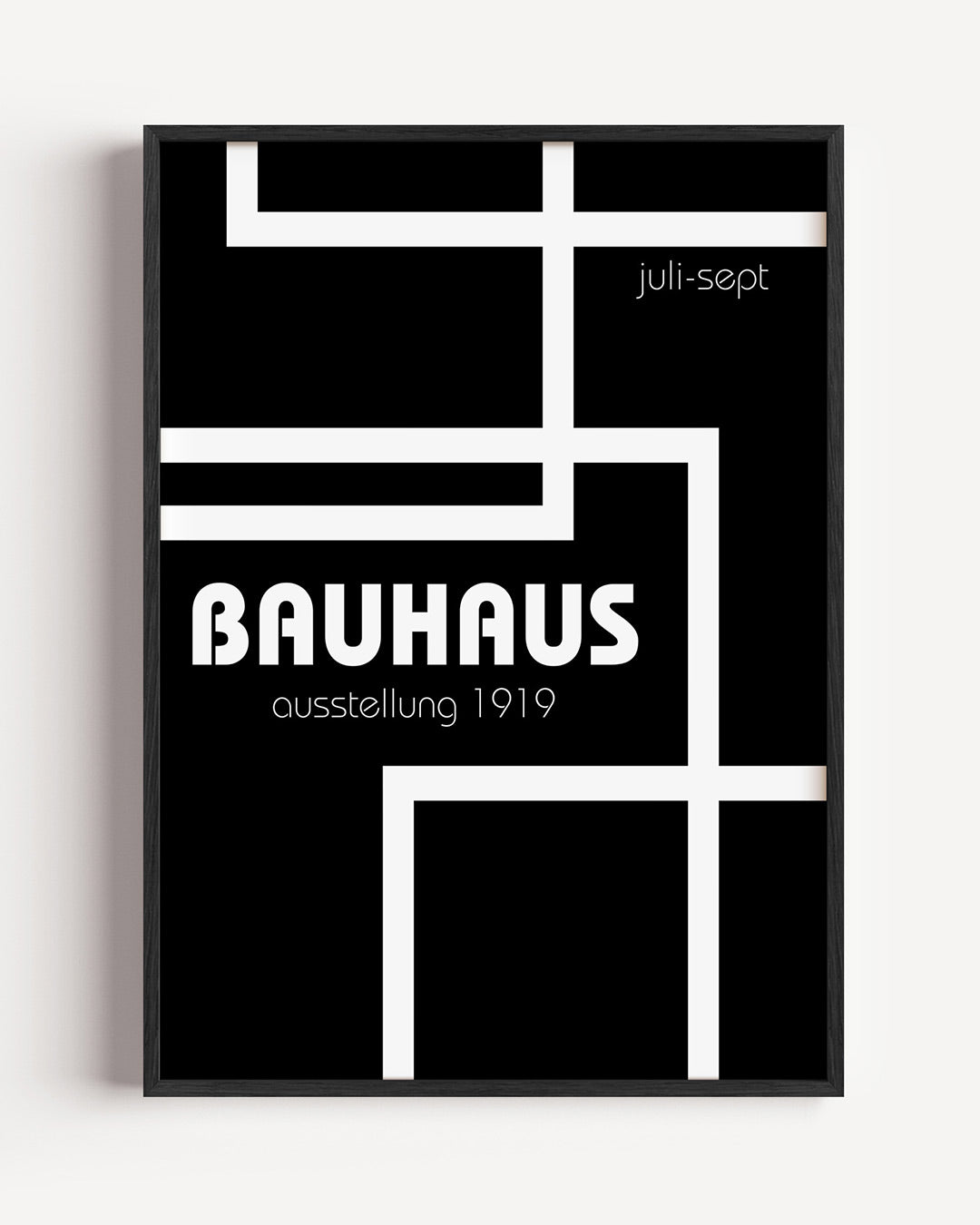 Lijnen en vlakkenspel – staande Bauhaus poster als wanddecoratie