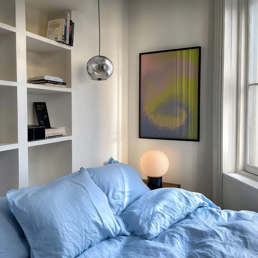 Mystieke Kleurenwerveling – staande kleurrijke abstracte wanddecoratie van WallArtistic