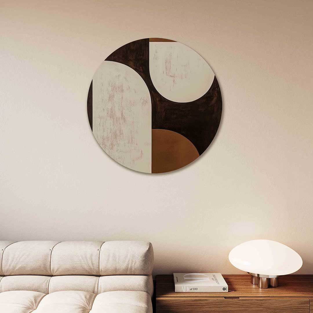 Abstracte vormen – moderne abstracte muurcirkel voor aan de muur