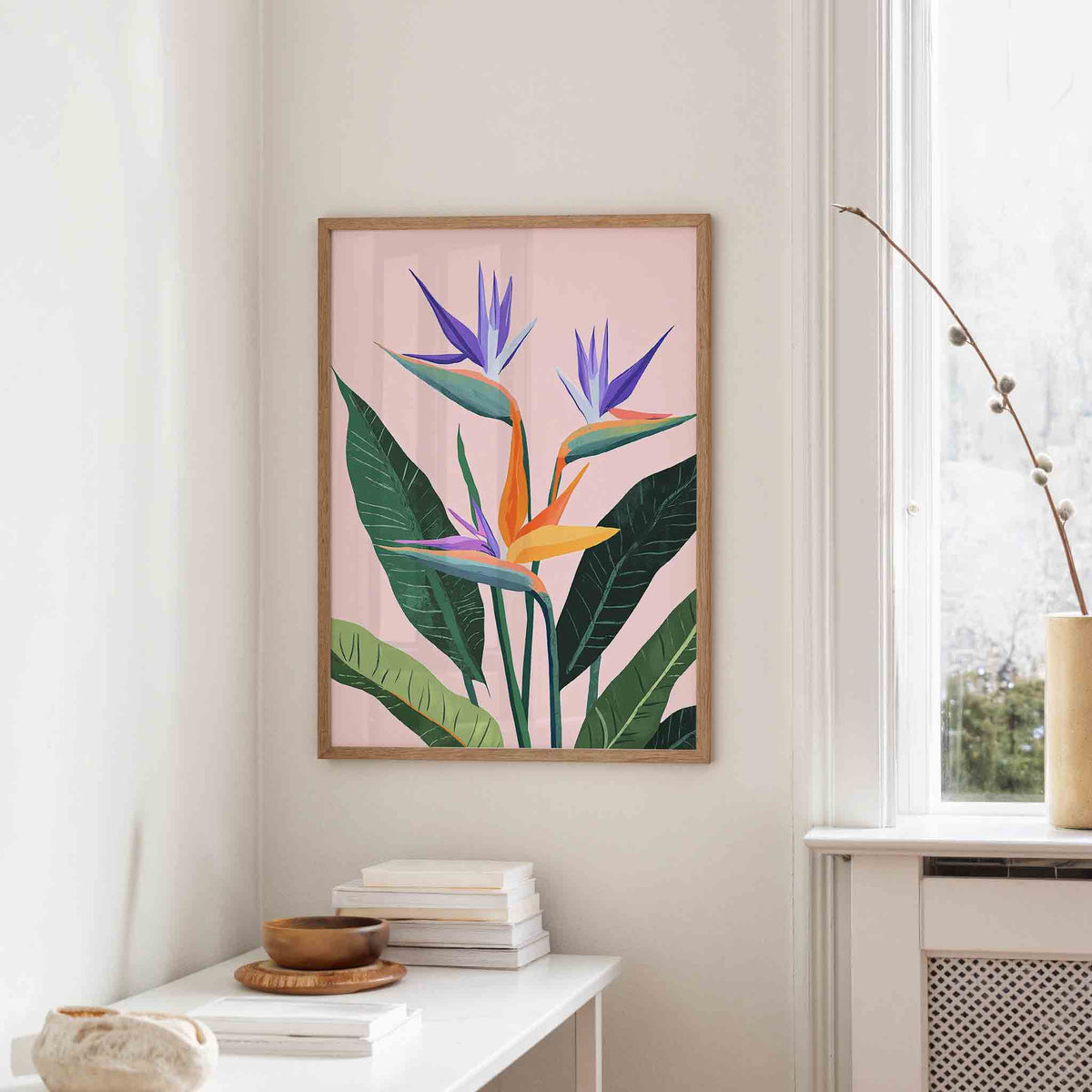 Tropische bloemen – staande hedendaagse wanddecoratie van WallArtistic