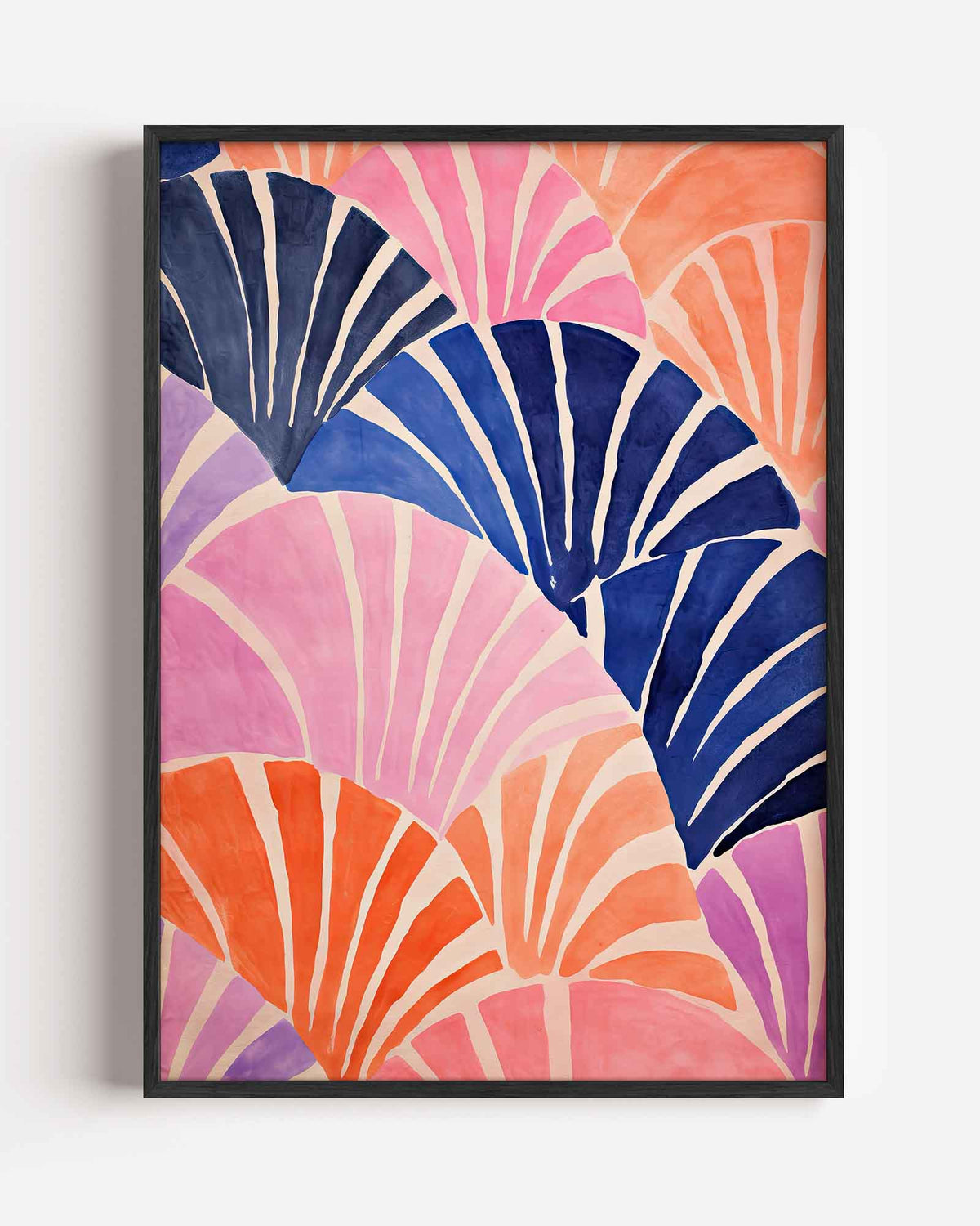 Abstracte schelpen – Aziatische portret poster als wanddecoratie