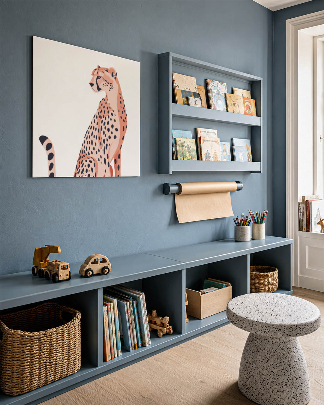 Gestileerde luipaard illustratie kunstwerk – detailweergave – dit kunstwerk toont een gestileerde luipaard met vloeiende