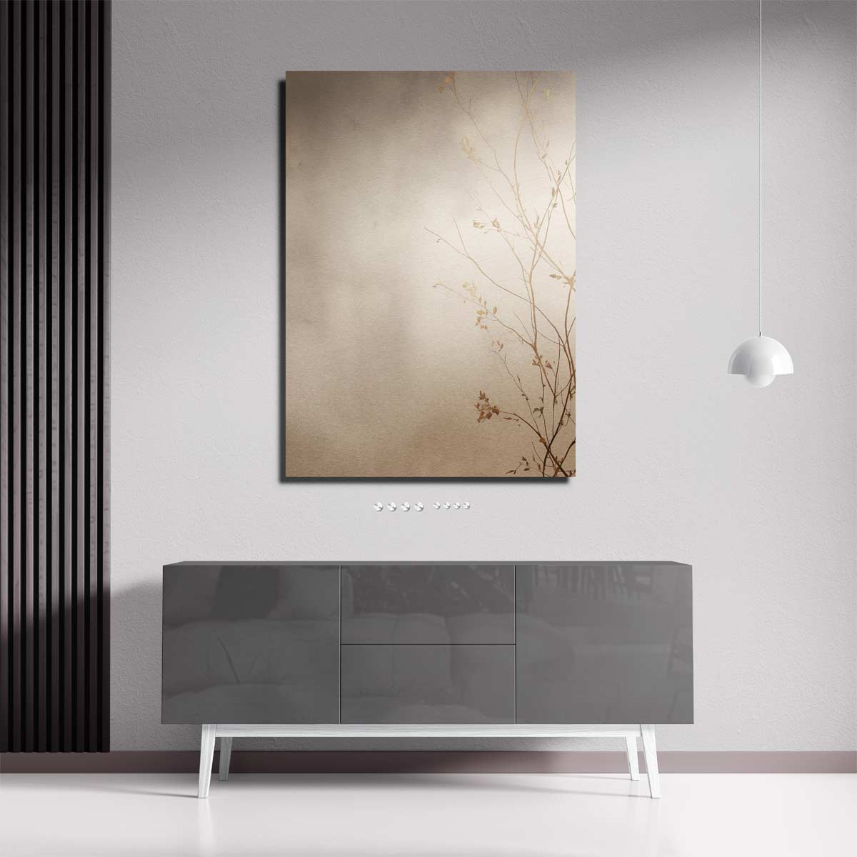 Gouden Zweepslag: Minimalistische Takken – portret kunstwerk als wanddecoratie, afbeelding 18