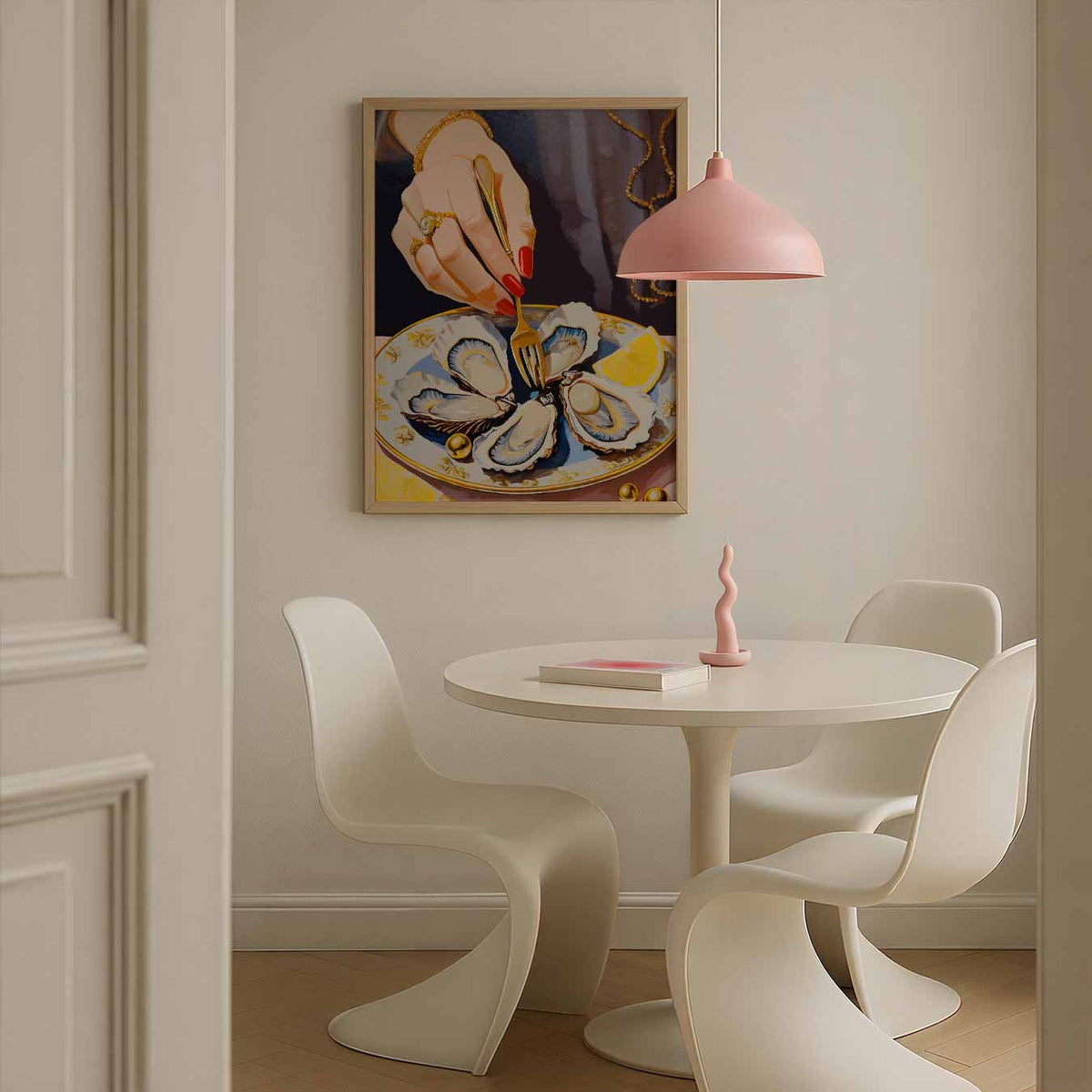 Elegant Oyster Diner – culinaire wandkunst als portret poster