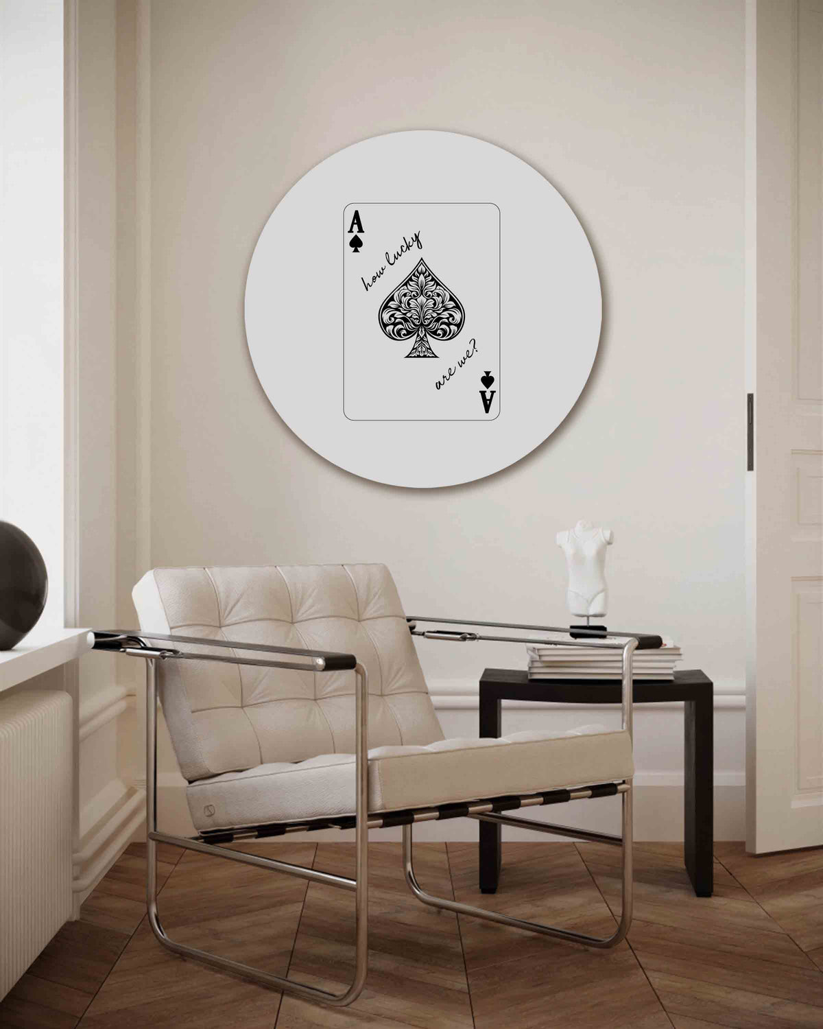 Schoppen aas – Pop Art muurcirkel als ronde wanddecoratie