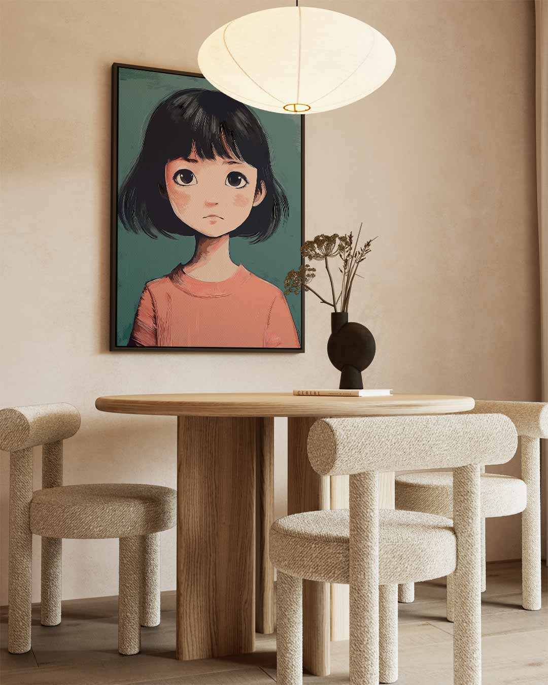 Dromerige Meisje Portret – dibond wanddecoratie in staand formaat