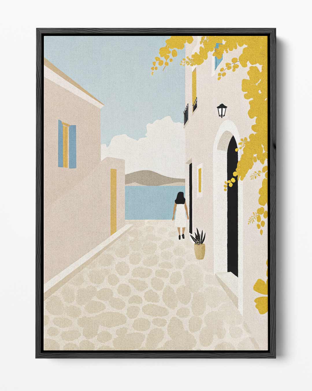 Zomerse Straatwandeling – portret kunstwerk als wanddecoratie