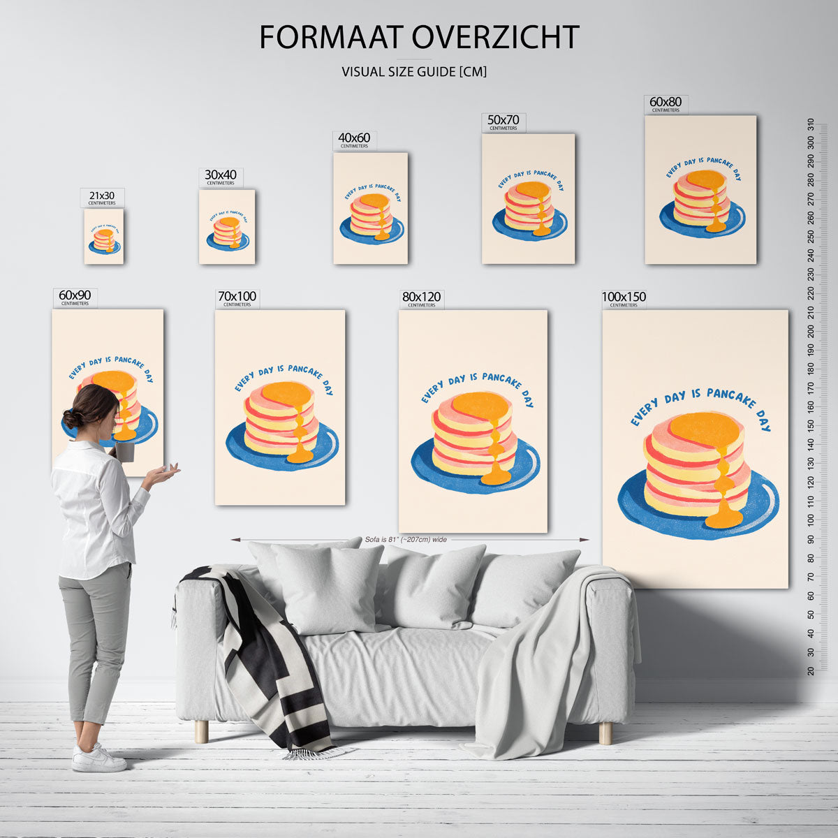 Pannenkoeken met siroop – staande muurposter voor keuken of eethoek