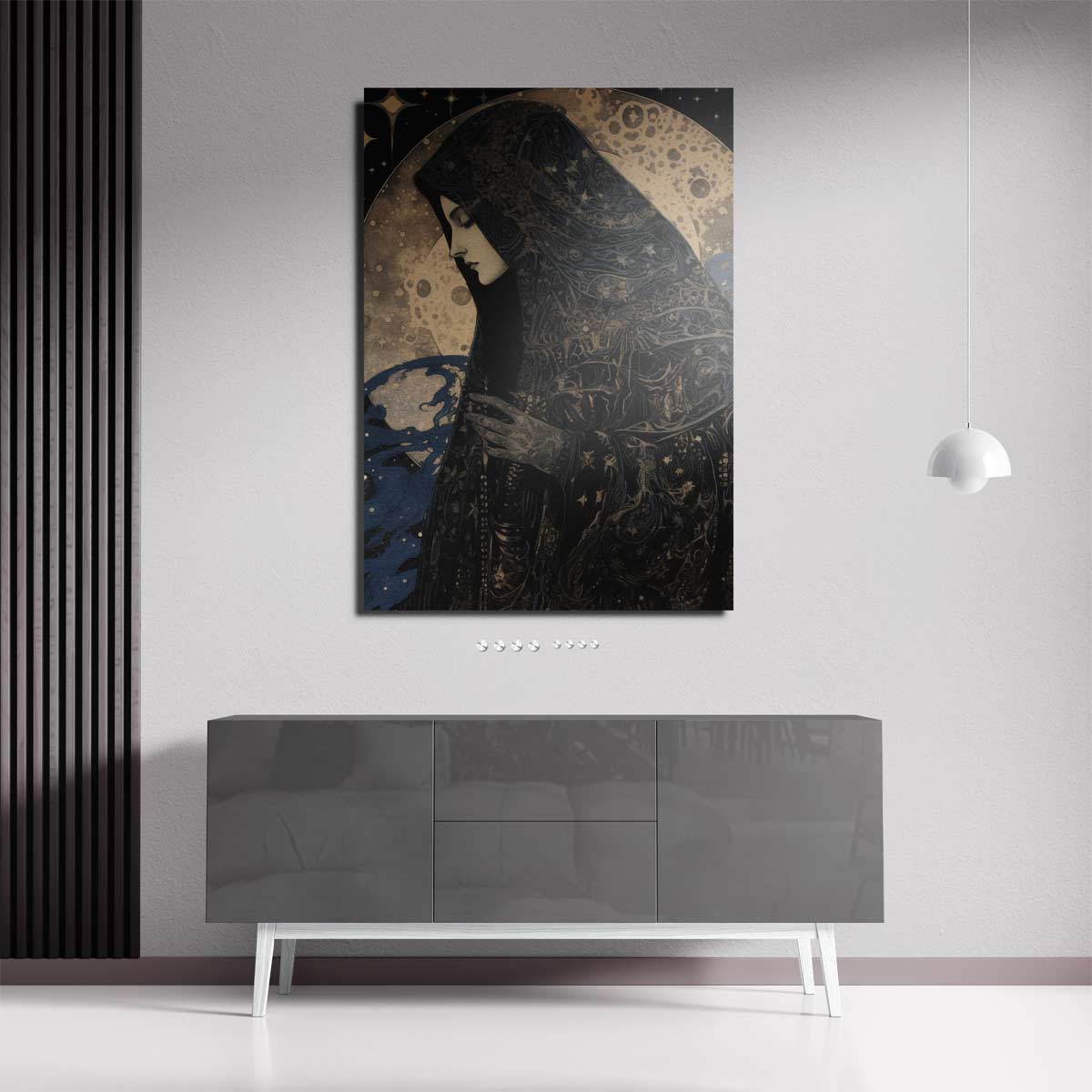 Mystieke Maanwacht – staande wandkunst voor woonkamer of interieur