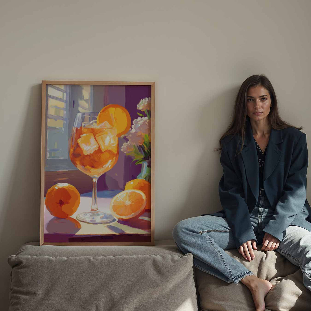 Verfrissende Citrus Cocktail – staande keuken wanddecoratie van WallArtistic
