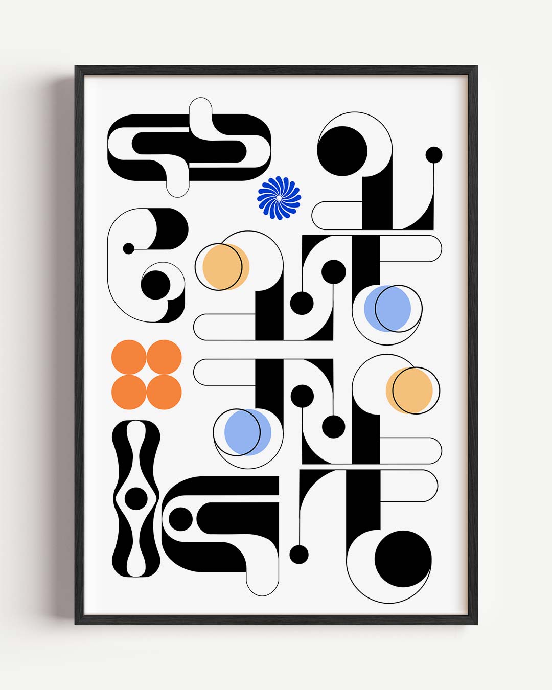 Moderne Abstracte Kunst – kleurrijke abstracte portret poster als wanddecoratie
