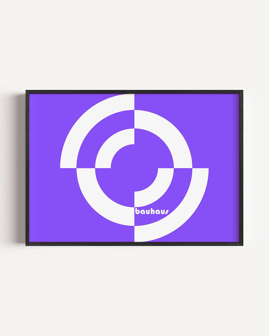 Cirkelvormen en lijnen – liggende Bauhaus poster als wanddecoratie