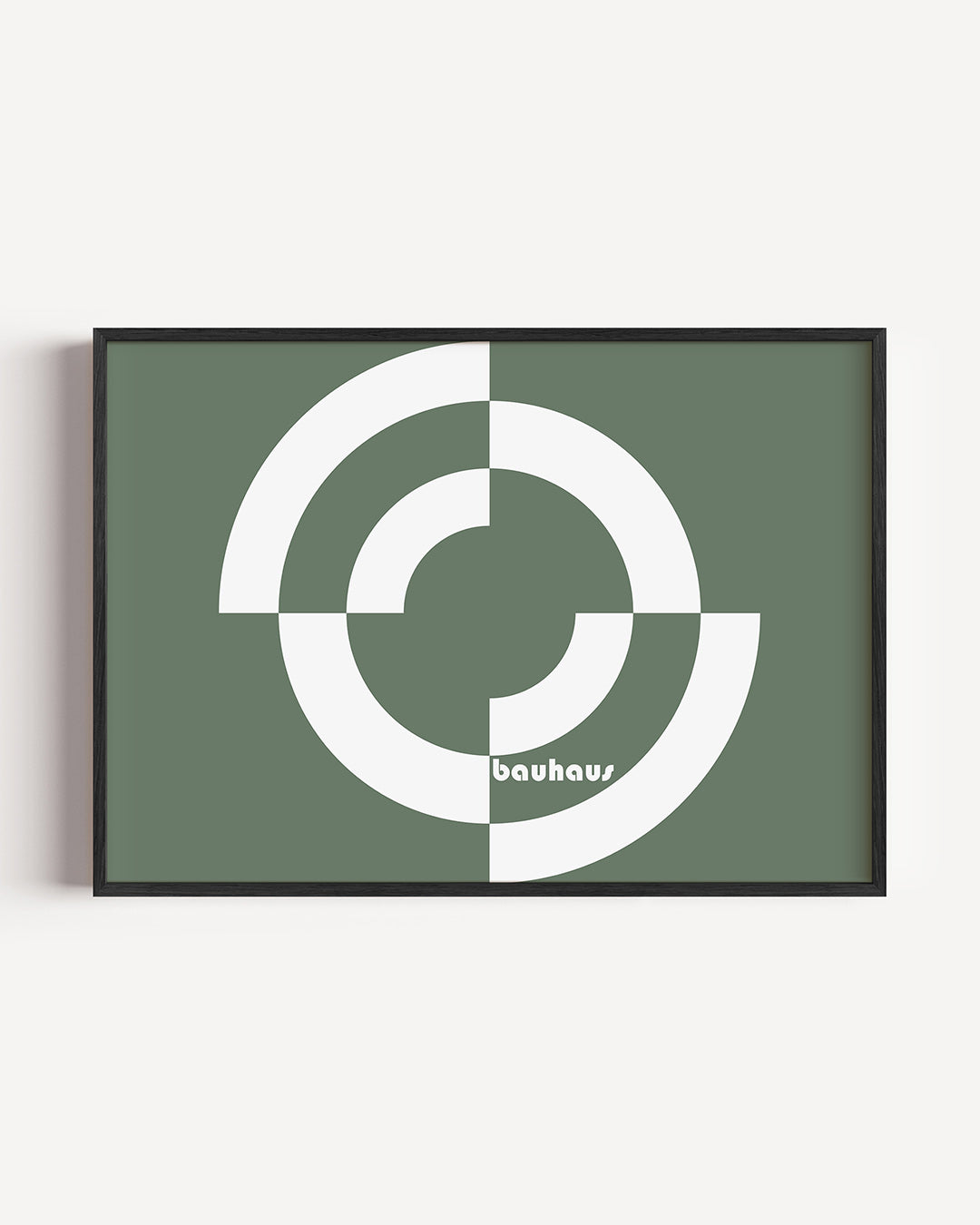 Cirkelvormen en lijnen – liggende Bauhaus poster als wanddecoratie