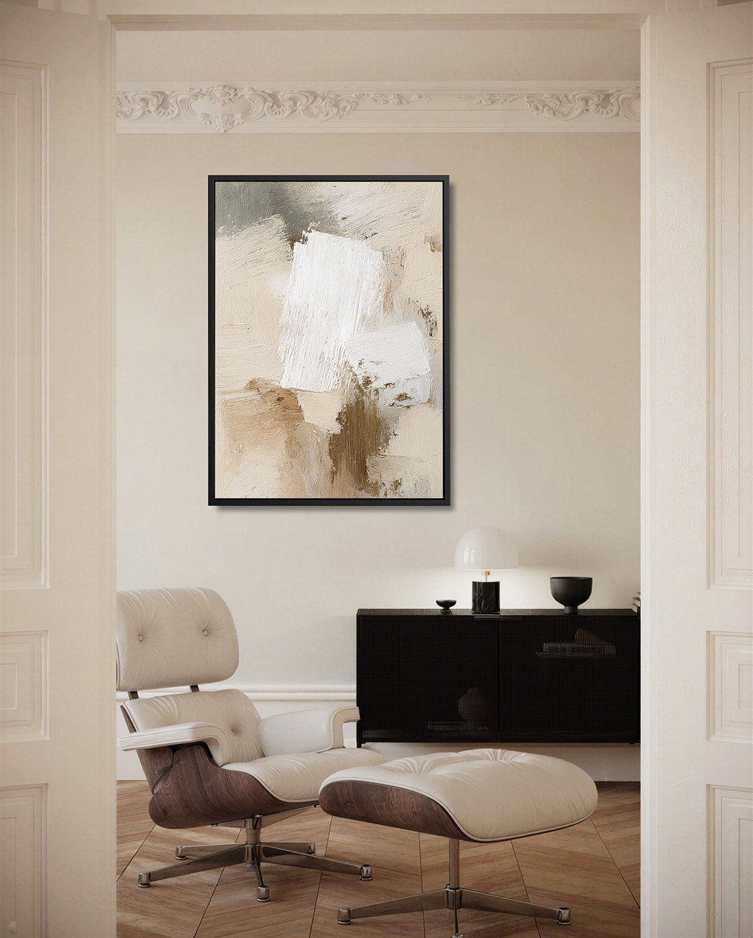 Neutrale vormen – staand wanddecoratie kunstwerk