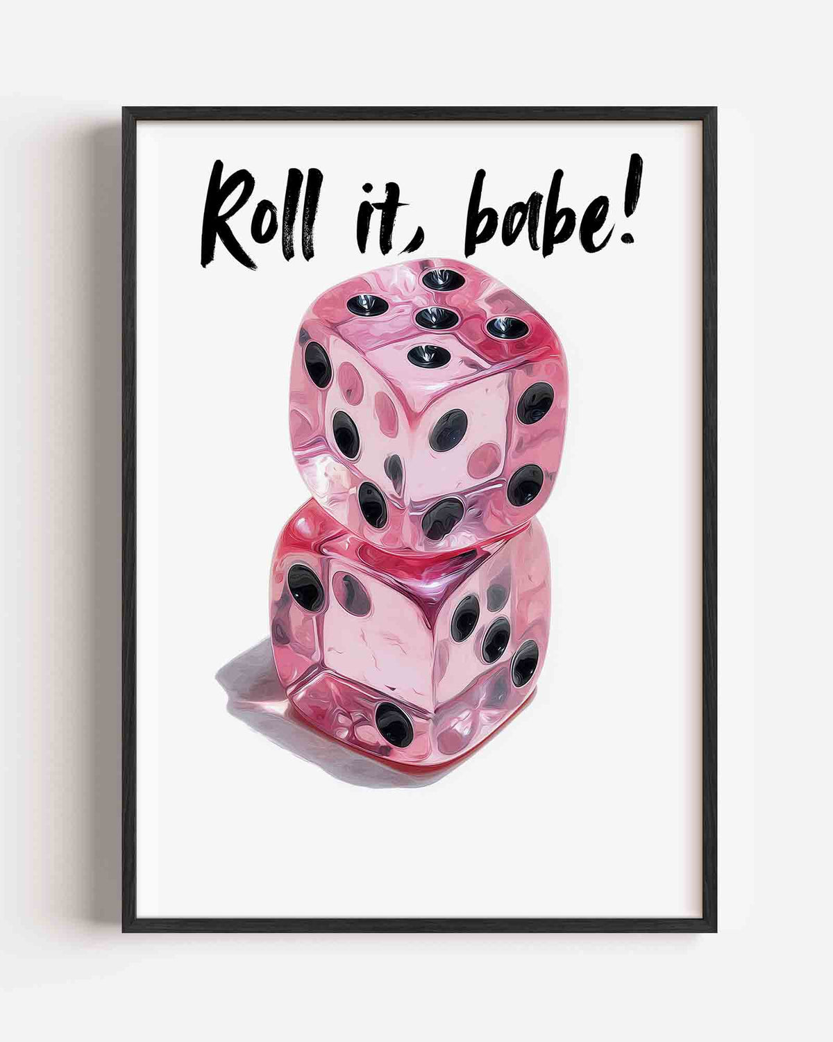 Roze dobbelstenen – Pop Art portret poster als wanddecoratie