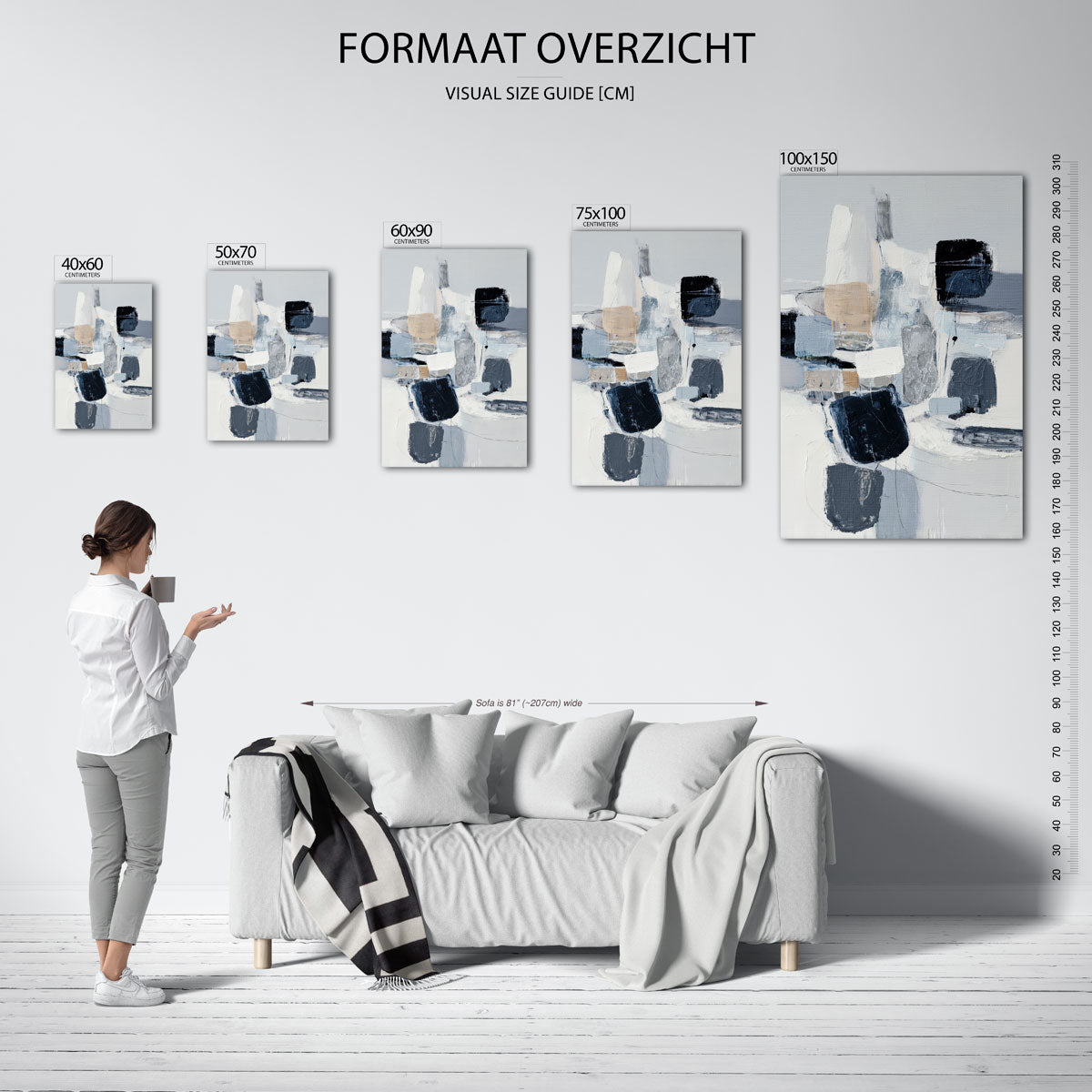 Organische vormen compositie – staande wanddecoratie van WallArtistic