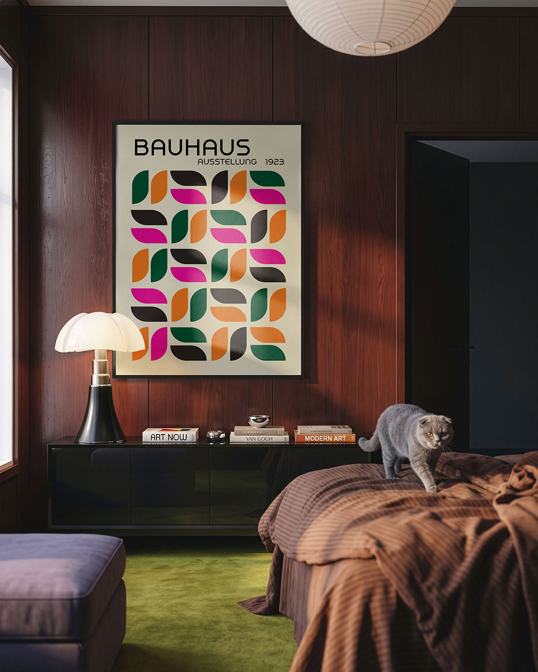 Vormritme en kleur – geometrische Bauhaus poster in staand formaat
